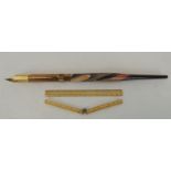 A novelty American Pencil Co "The Midget" oversize dip pen with marble effect wood handle 32.5cm lon