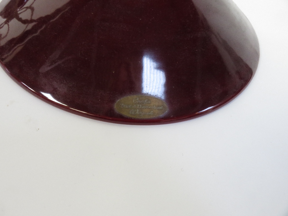 A Rise And Fall Red Coloured Ceramic Pendant Electric Light With a-rise-and-fall-red-coloured-ceramic-pendant-electric-light-with