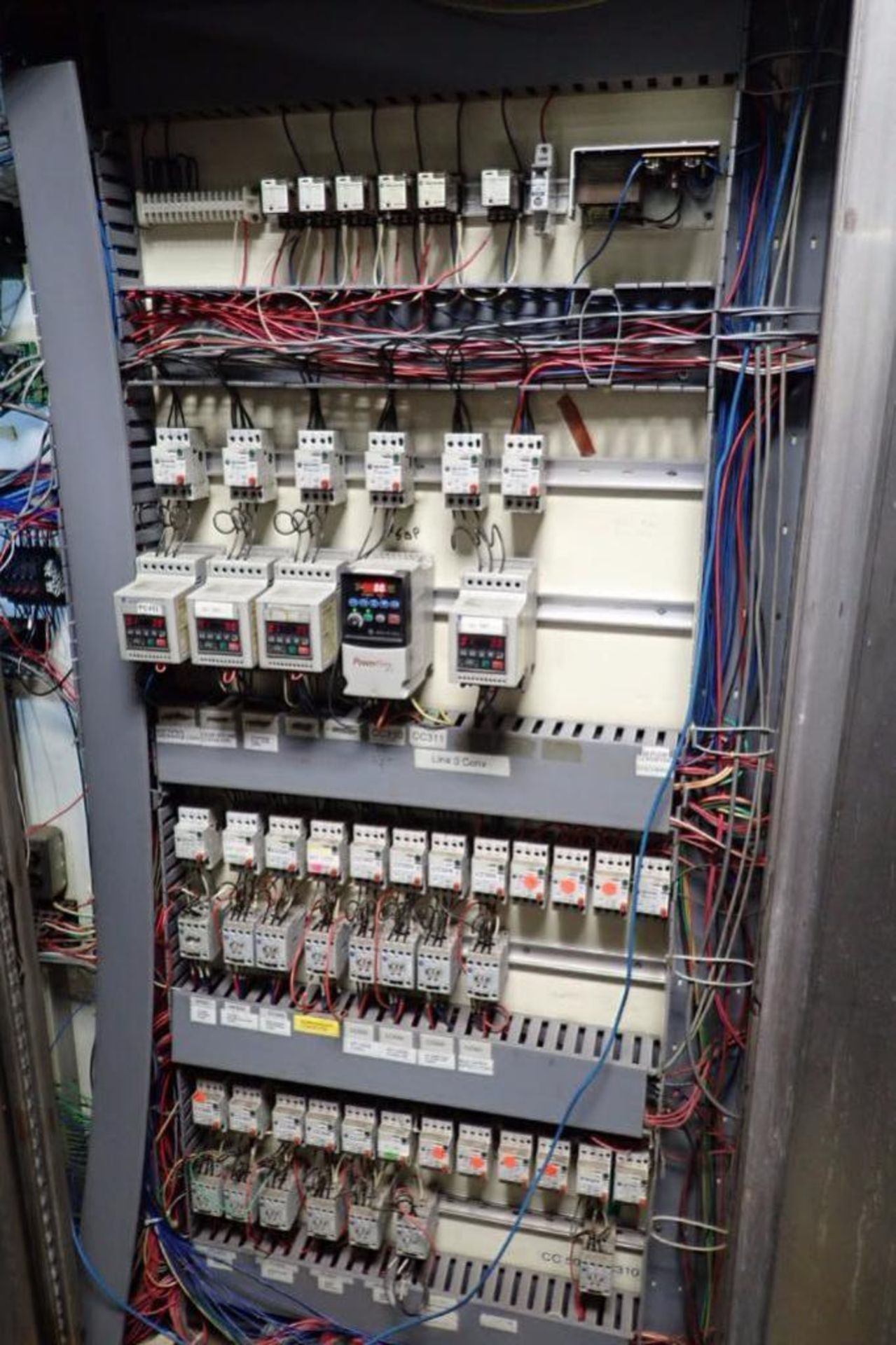 Contents of control cabinet, vfds and plc only, Allen Bradley powerflex 40 vfd, 10 hp, (13) powerfle - Image 3 of 17