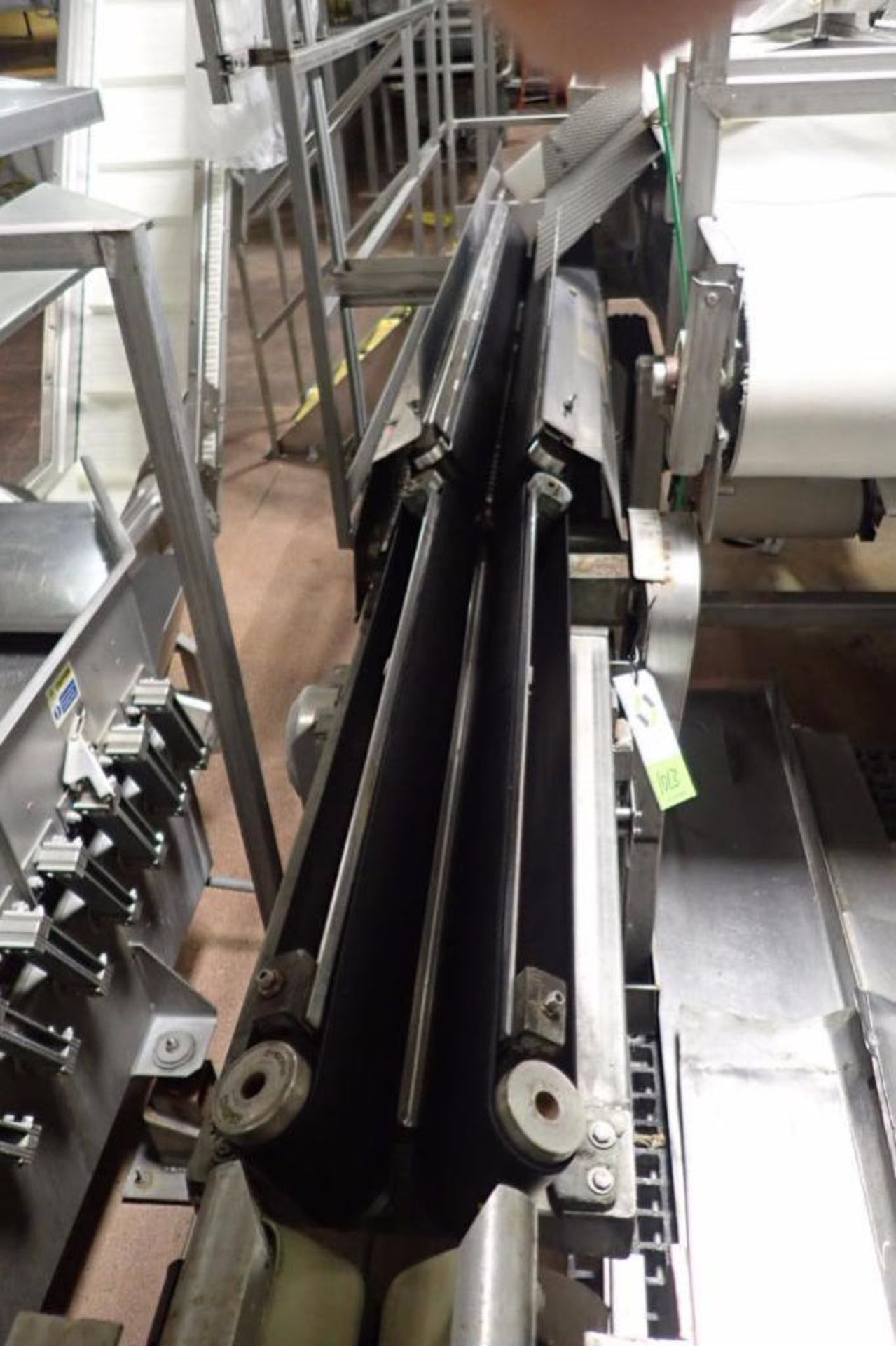 Easy speedy v-trough belt conveyor, 90 in. long, SS frame, motor and drive ** Rigging Fee: $200 **