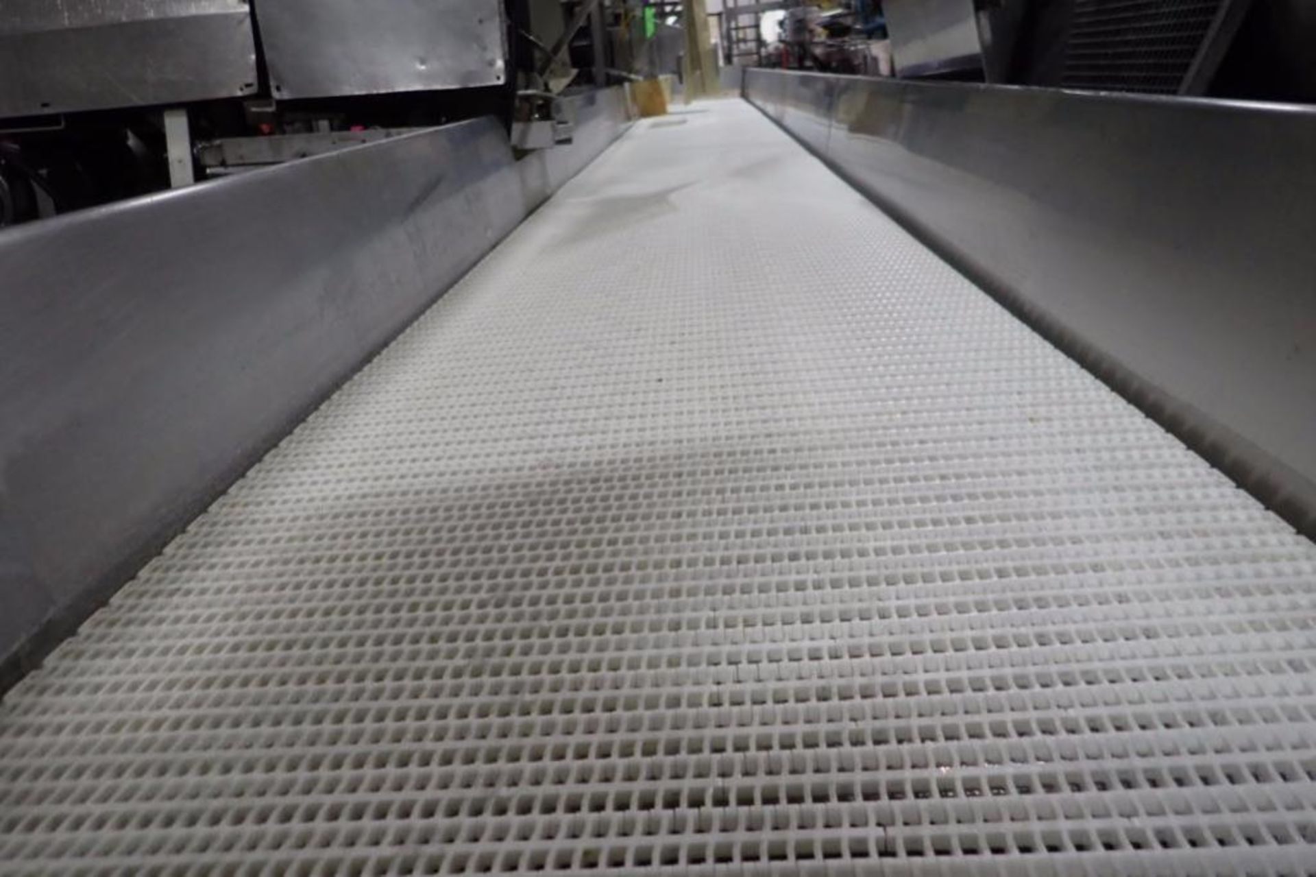 Belt conveyor, plastic belt 24 ft. long x 23 in. wide x 30 in. tall, SS frame, SS washdown motor and - Image 5 of 5