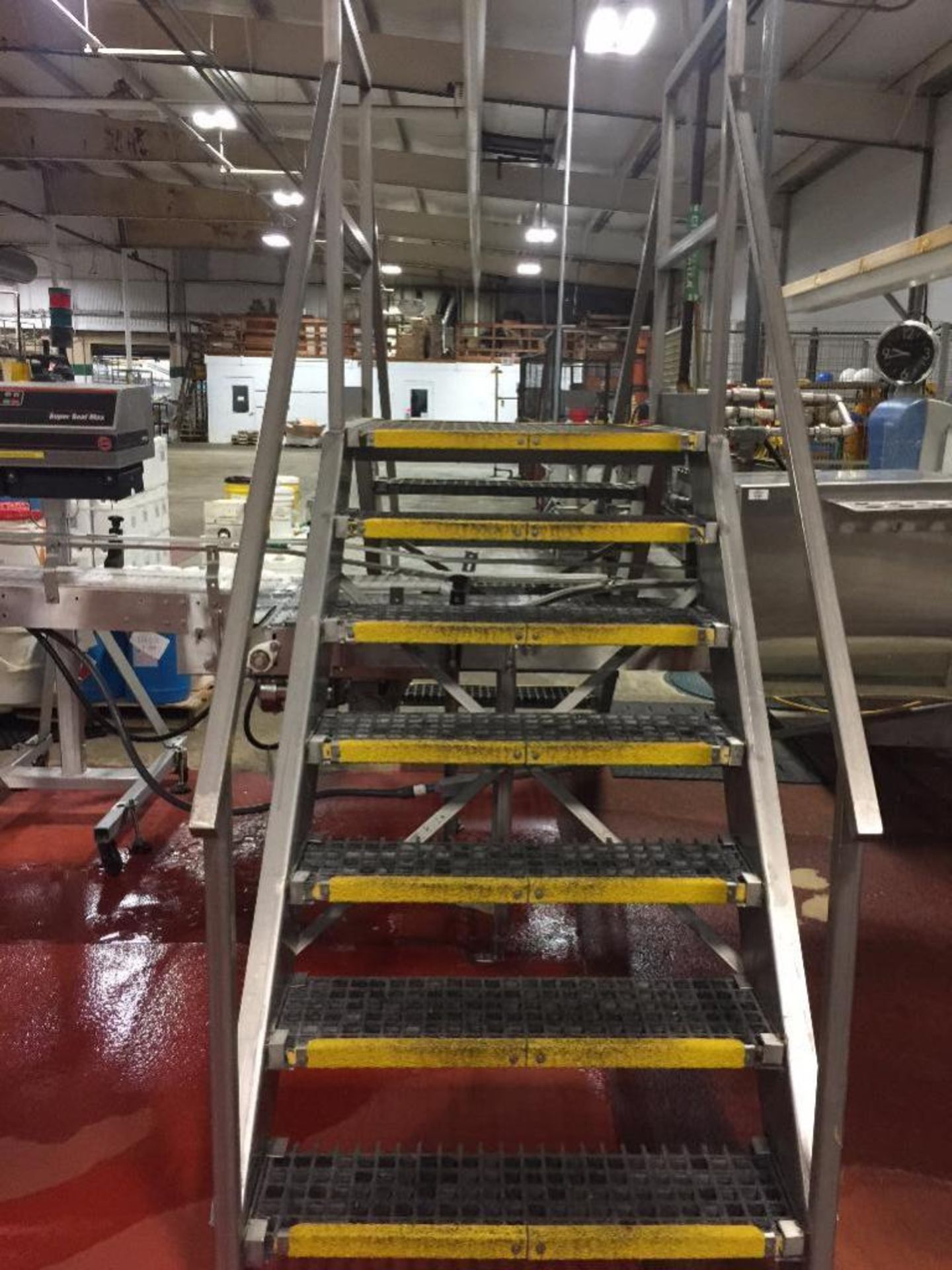 SS conveyor cross over, 40 in. clear x 46 in. tall, poly deck ** Rigging Fee: $150 ** - Image 2 of 2