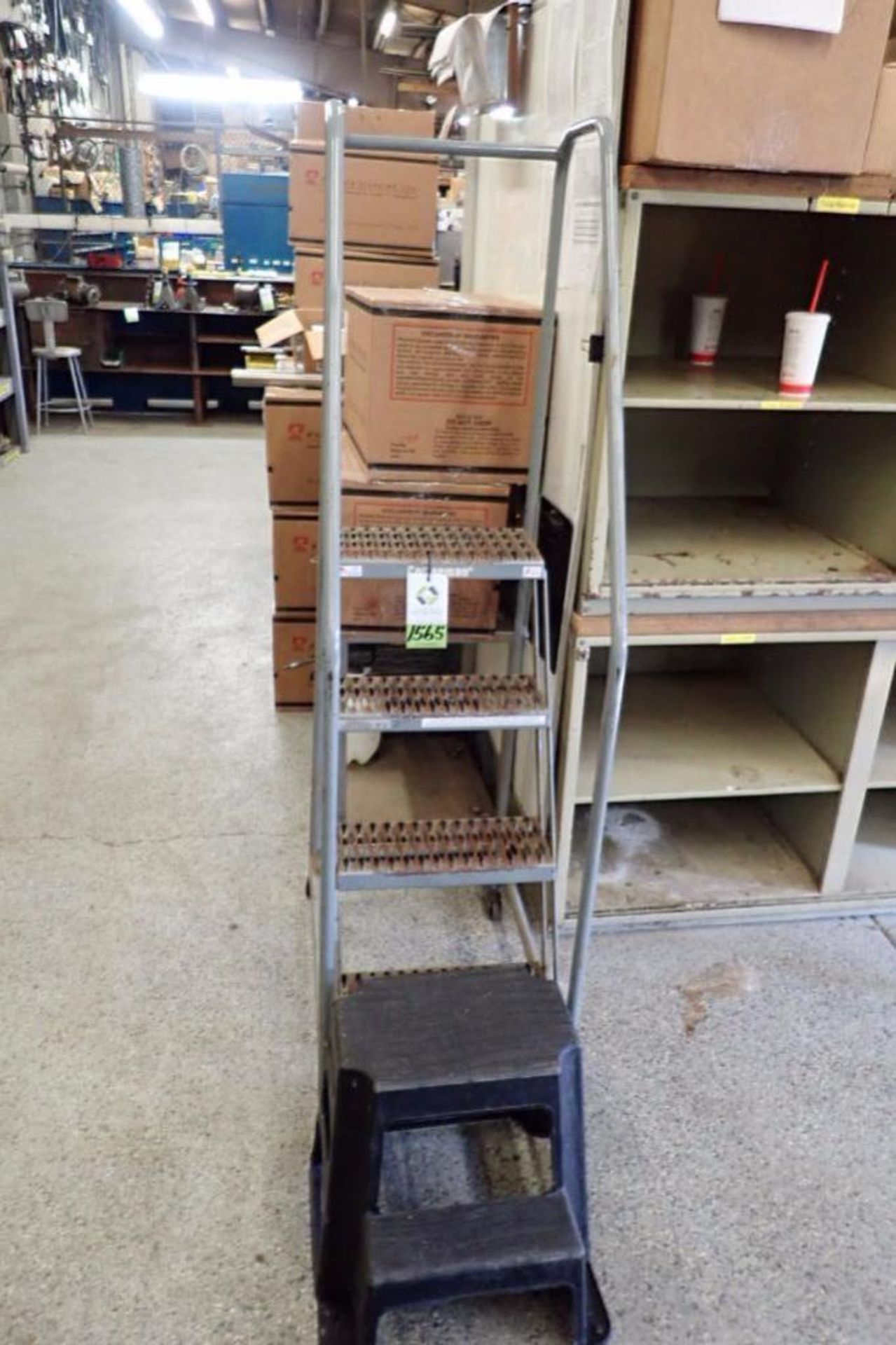 Cotterman 4 step warehouse ladder, plastic two step ladder ** Rigging Fee: $10 **