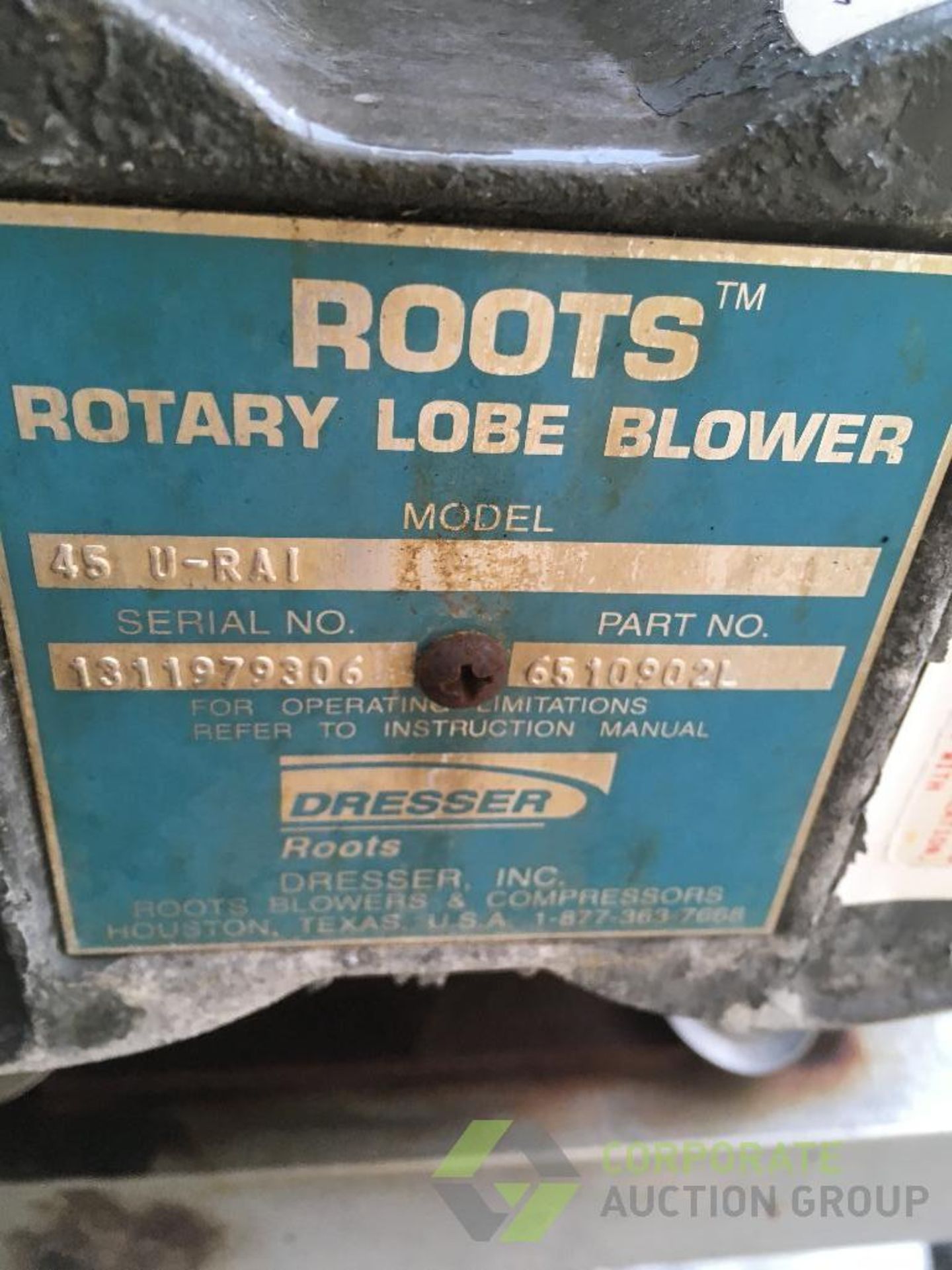 (2) Root rotary lobe blowesr, model 45-URA1, 5 hp stainless steel motor - Image 3 of 13