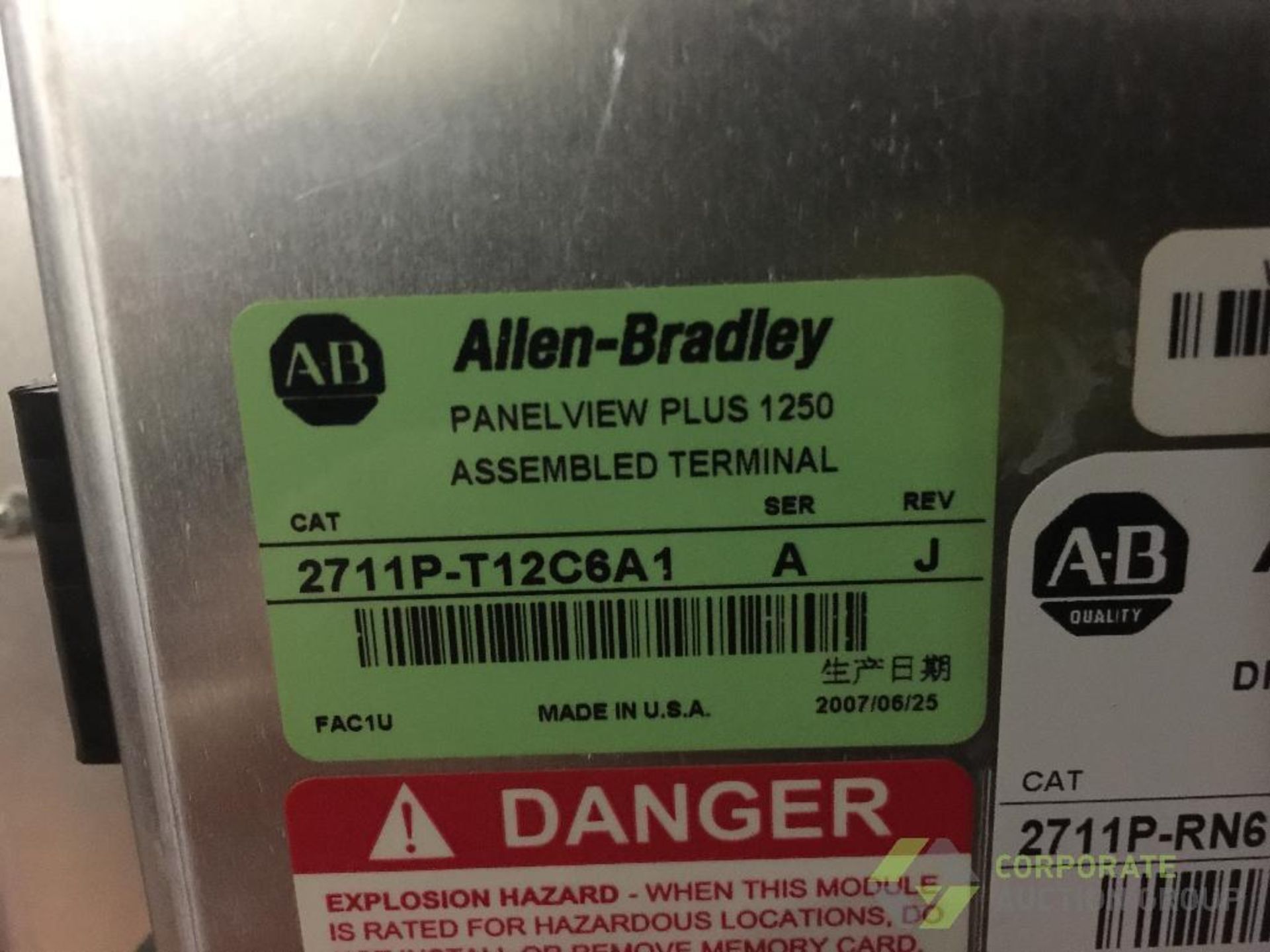 Allen Bradley PanelView Plus 1250, with SS wall mount enclosure. ** Rigging Fee: $50 ** - Image 4 of 7