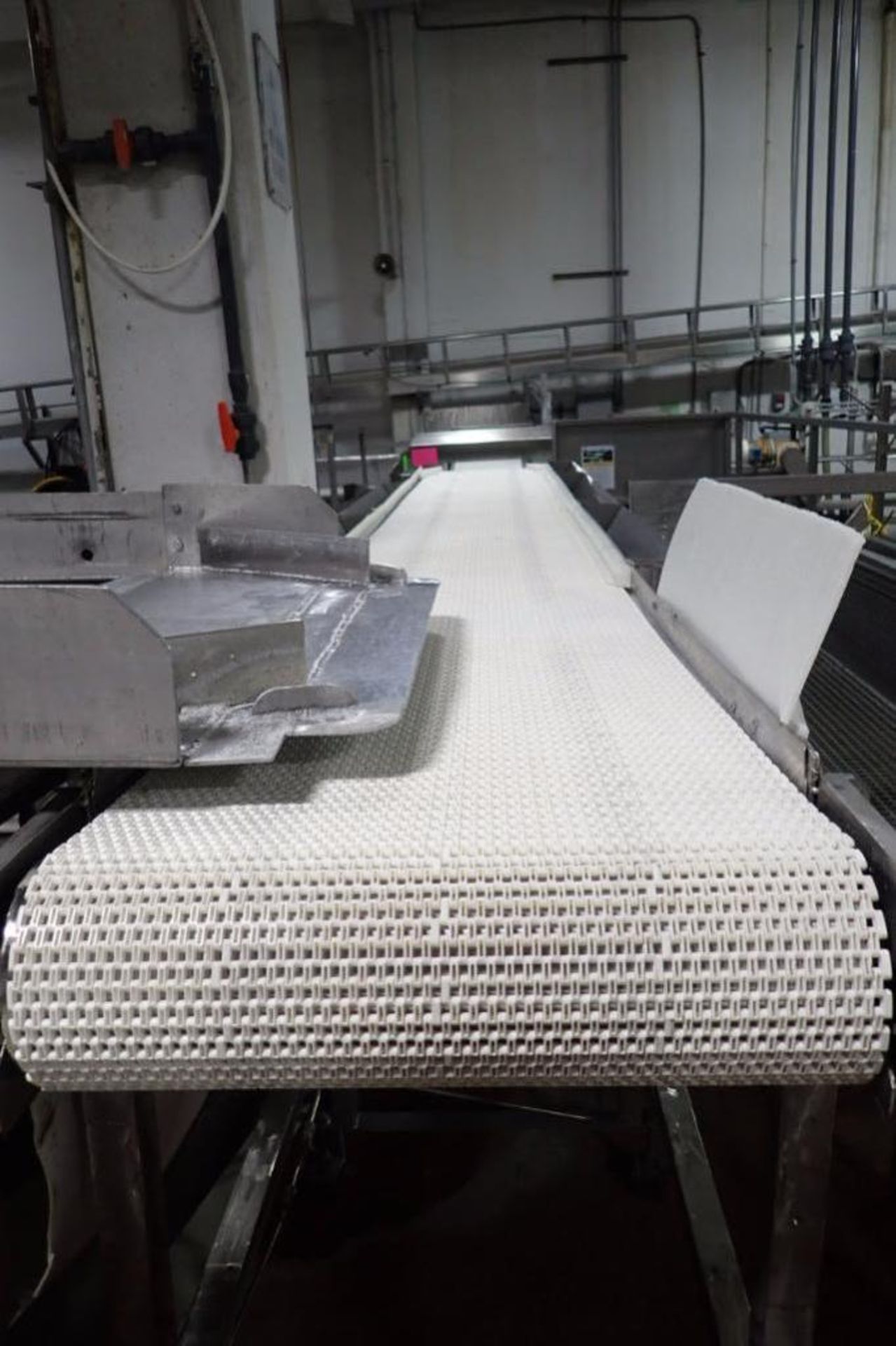 Belt conveyor, plastic intralox belt, 16 ft. long x 24 in. wide x 60 in. tall, SS frame, motor and d - Image 3 of 6