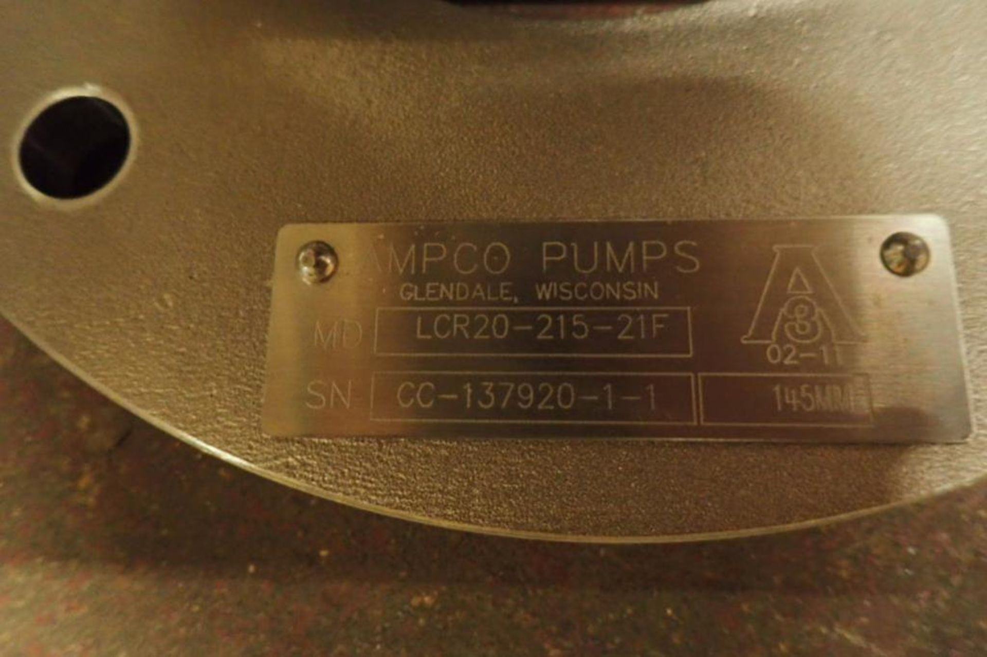 New Ampco SS centrifugal pump head, Model LCR20-215-21F, 1.5 in. x 2 in. ** Rigging Fee: $10 ** - Image 2 of 4