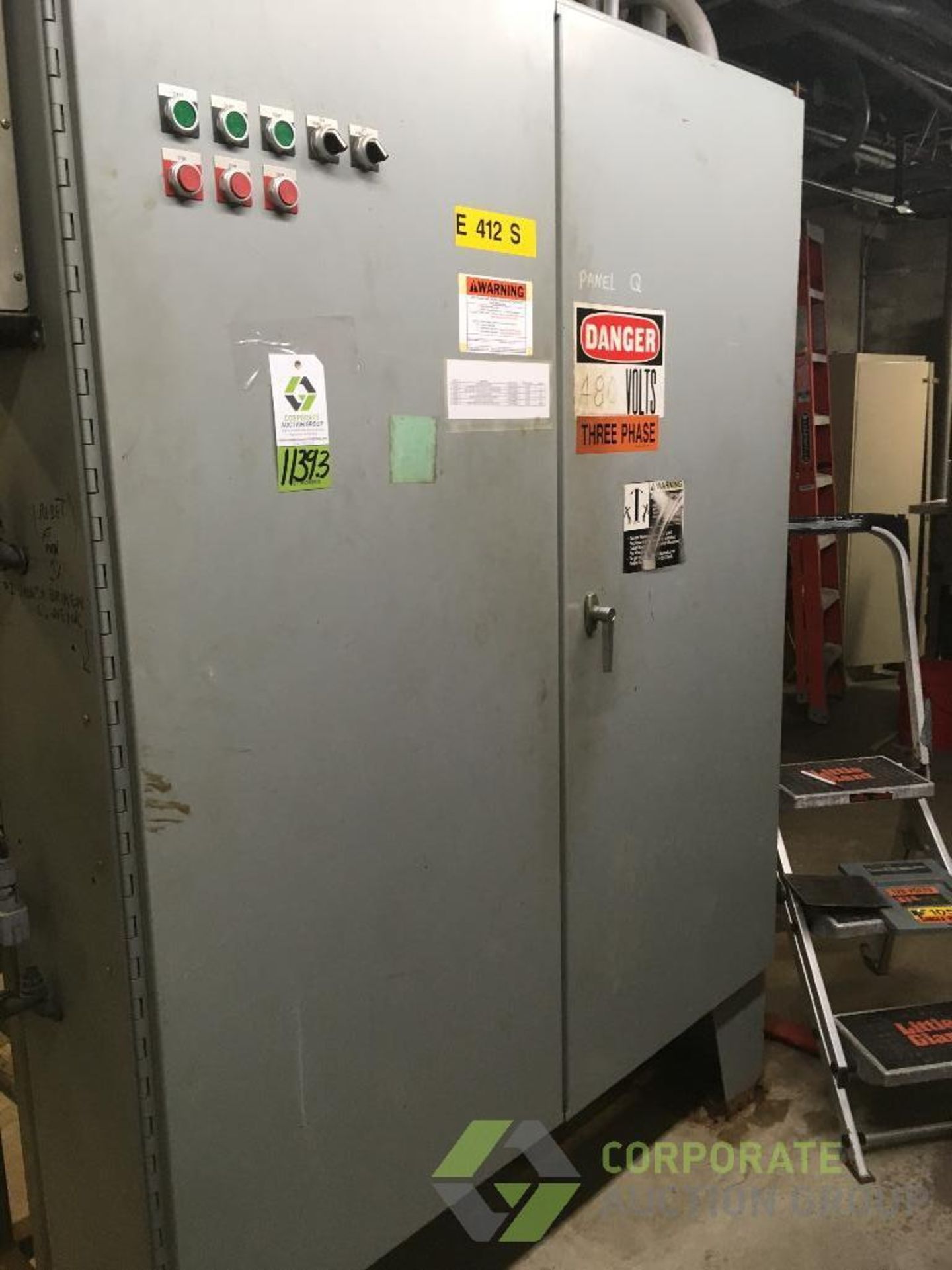 Allen Bradley mild steel cabinet only, double door, 60 in. x 13 in. x 84 in. tall ** Rigging Fee: $ - Image 3 of 6