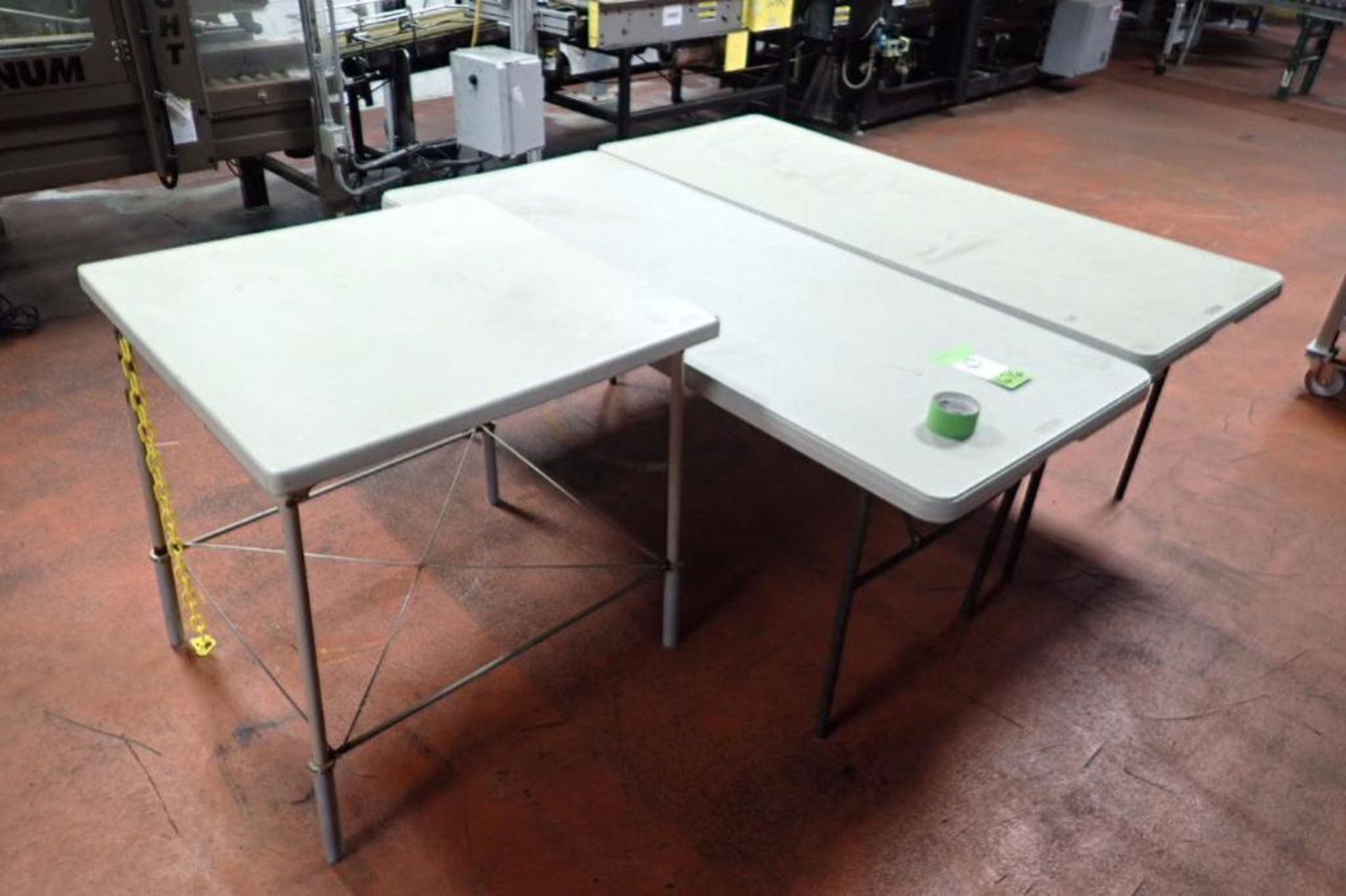 (3) plastic folding tables ** Rigging Fee: $50 **