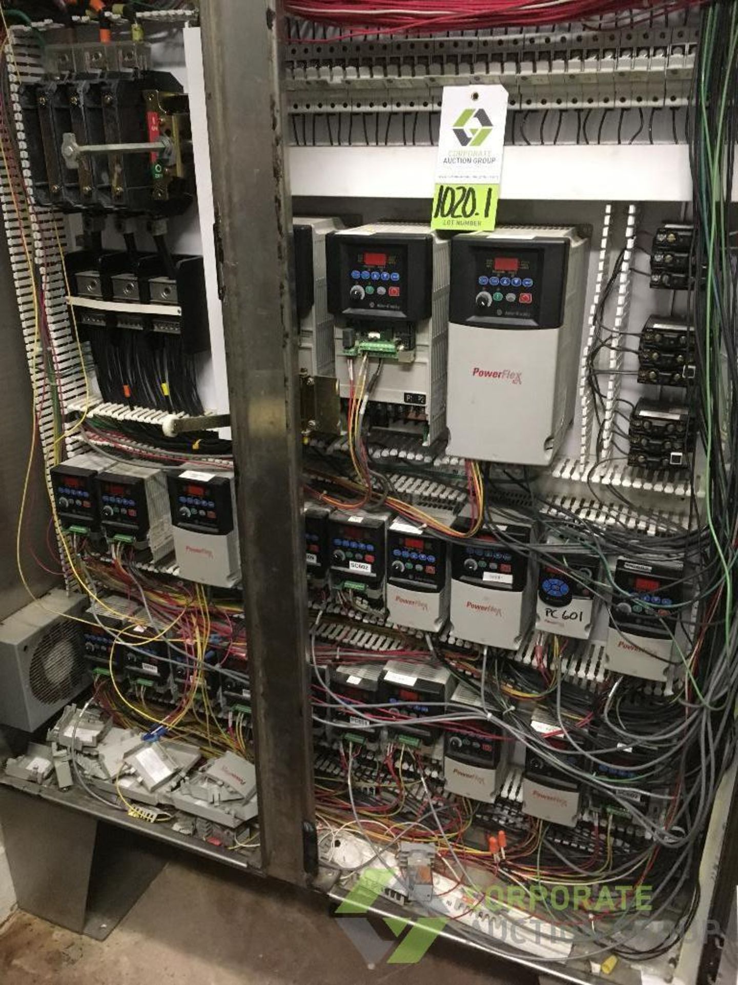 Contents only of control cabinet: (22) Allen Bradley VFD's for Line H ** Rigging Fee: $220 **