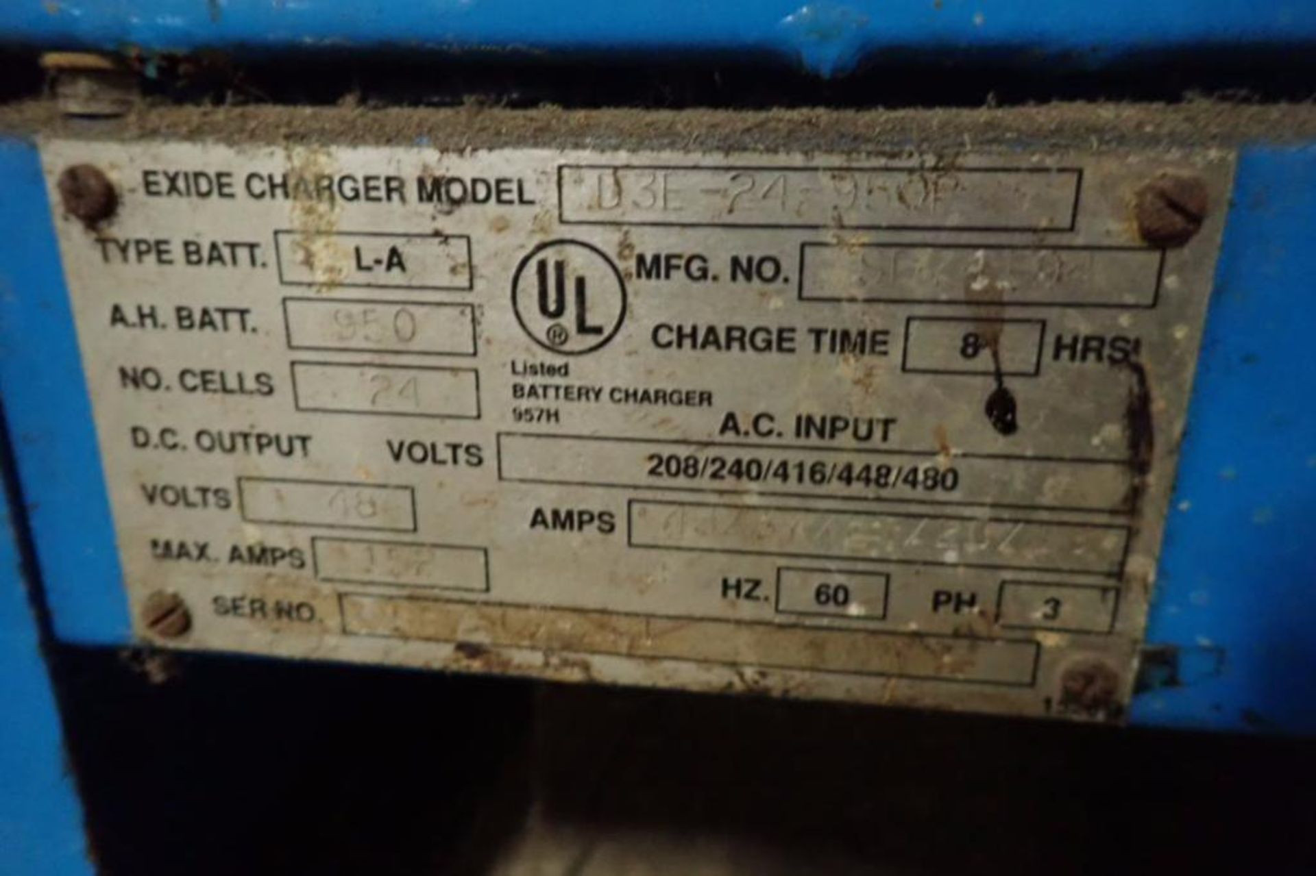 Exide 48 volt charger, Model D3E-24-950B ** Rigging Fee: $150 ** - Image 3 of 4