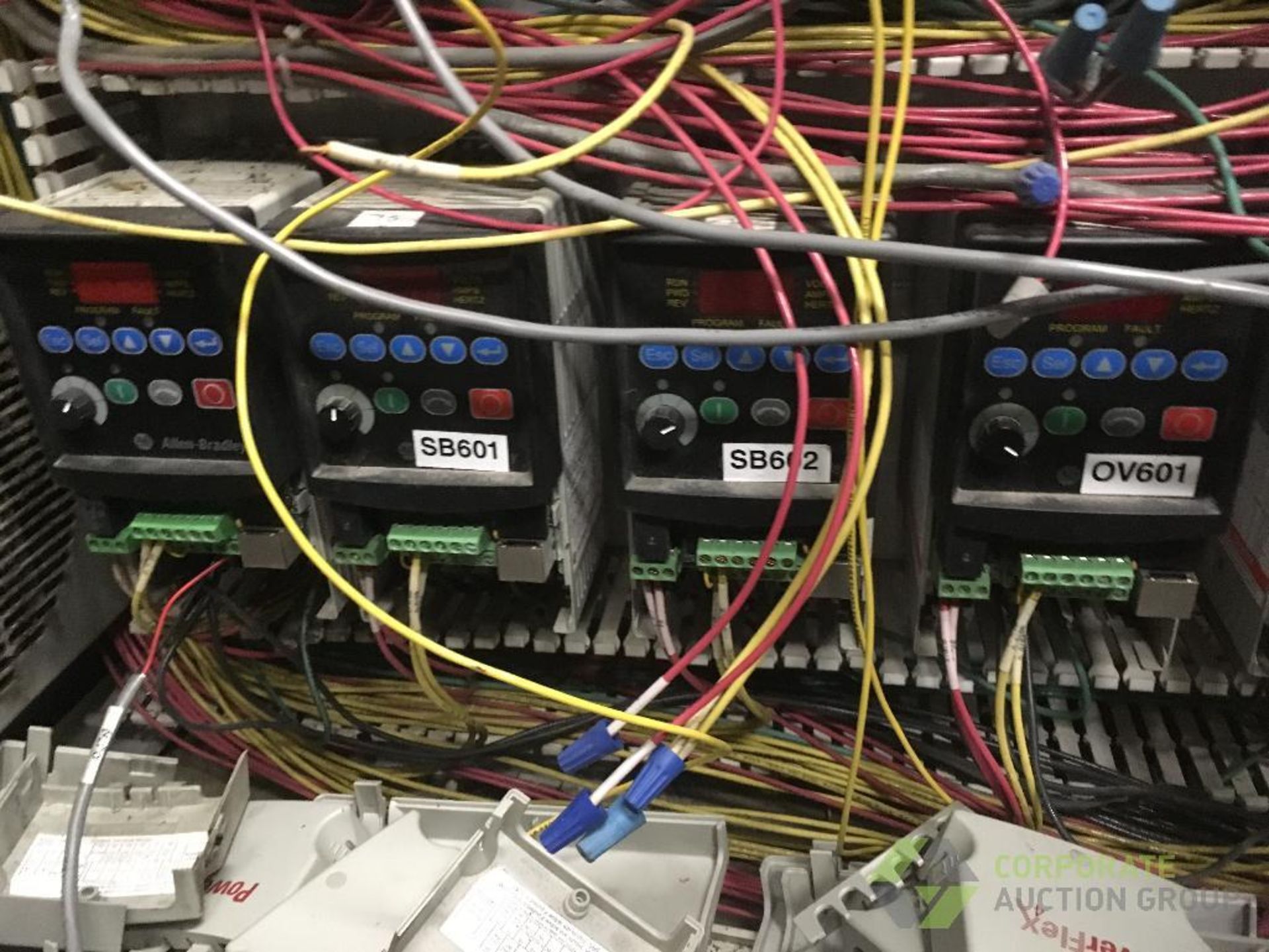 Contents only of control cabinet: (22) Allen Bradley VFD's for Line H ** Rigging Fee: $220 ** - Image 7 of 10