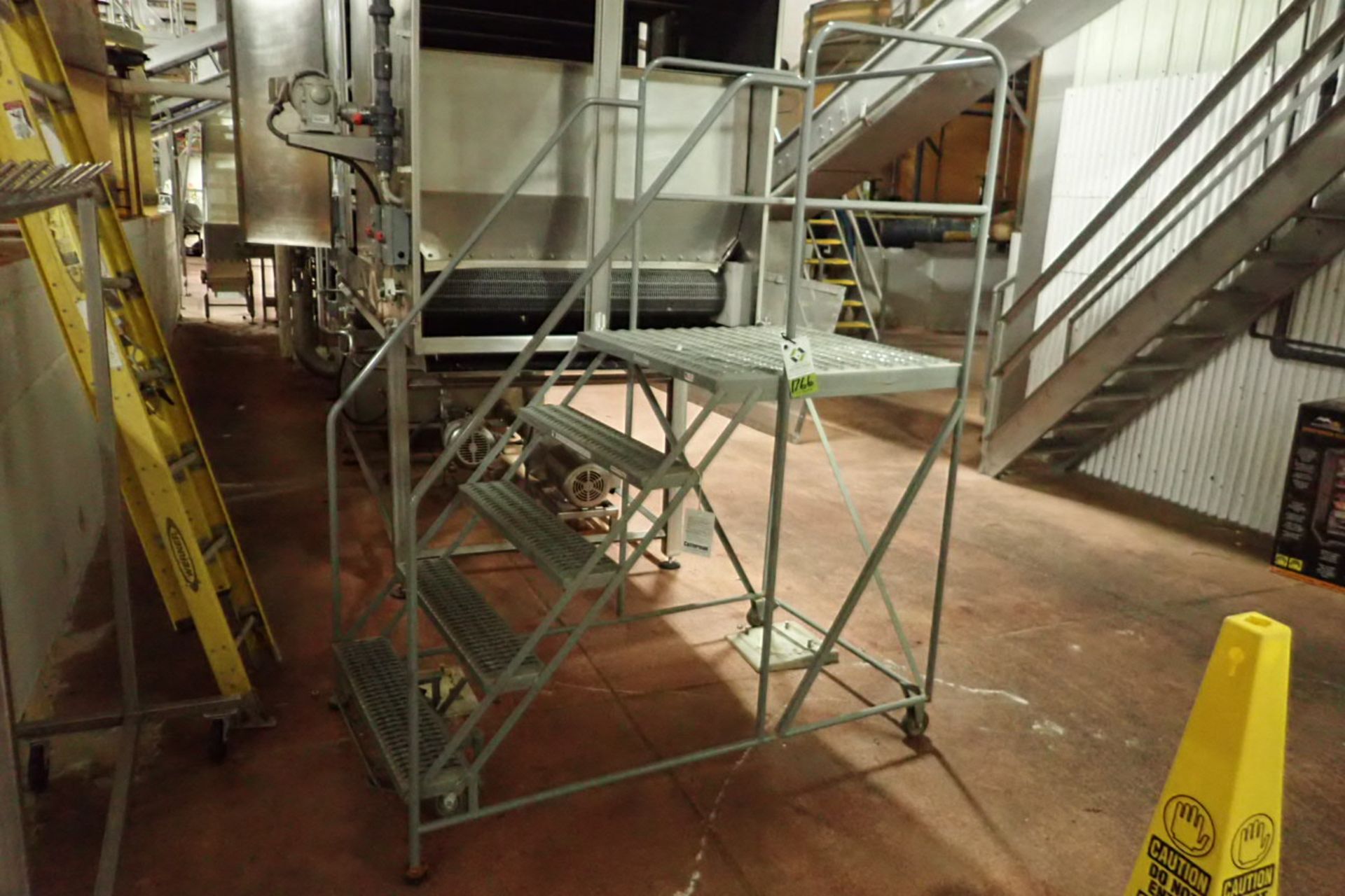 Cotterman 5-step warehouse ladder, 36 in. wide, (2) person capacity. **Rigging Fee: $10**