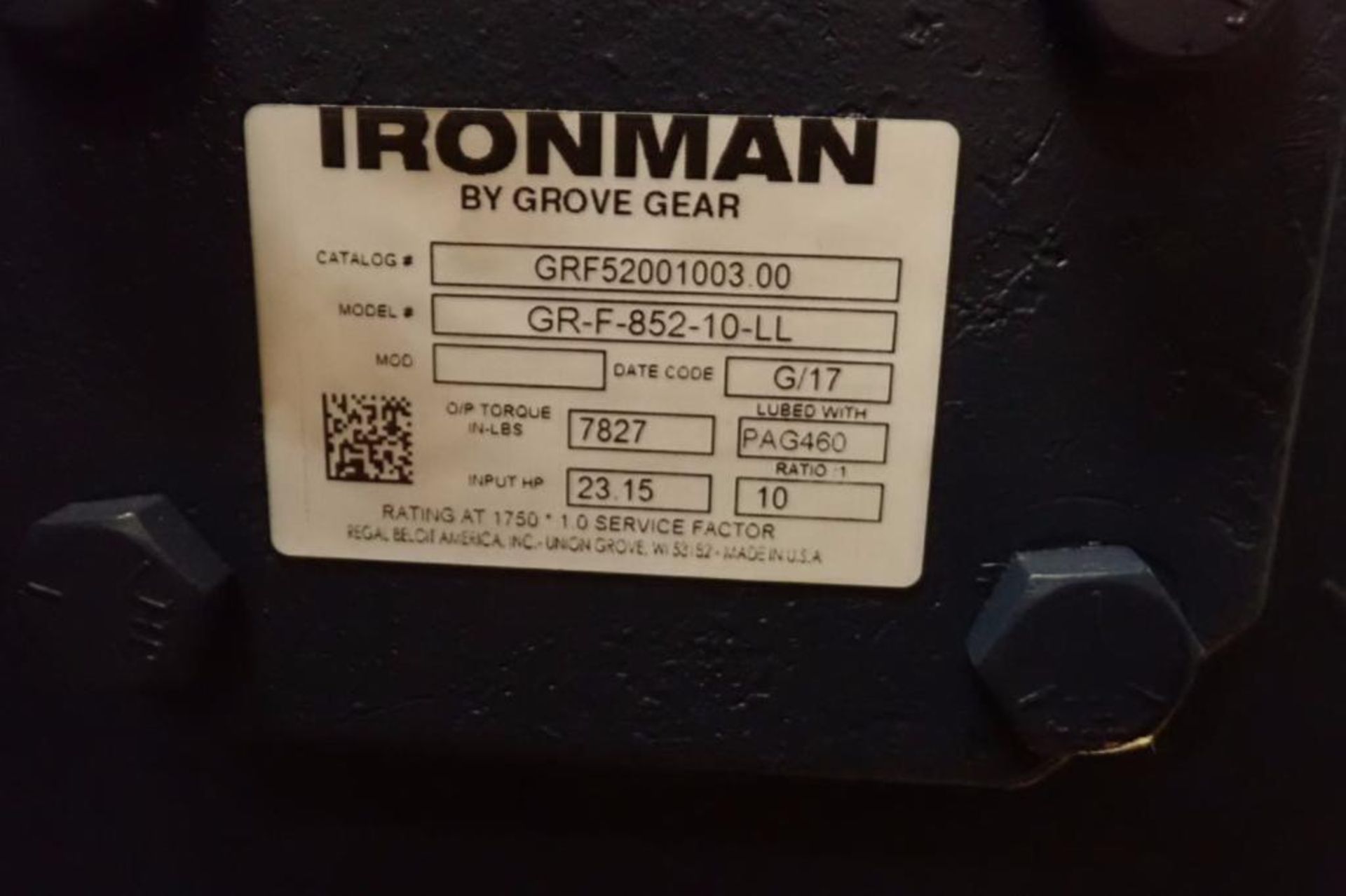 Unused Ironman grove gear, Model GR-F-852-10-LL, ration 10:1 ** Rigging Fee: $10 ** - Image 2 of 5