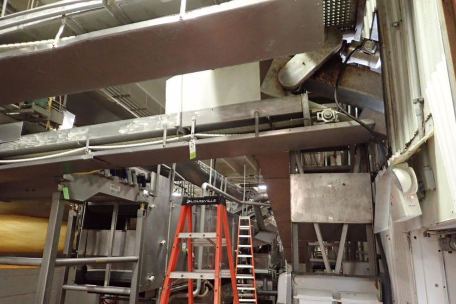 Overhead conveyor, plastic belt, 50 ft. long x 18 in. wide, SS frame, motor and drive ** Rigging Fee - Image 2 of 5