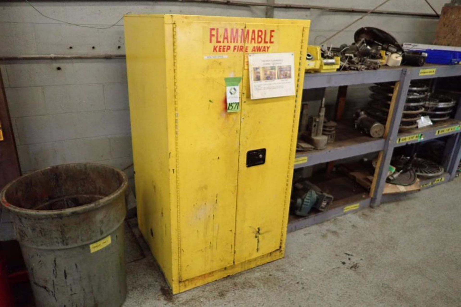 Secure-all flammable storage cabinet, 66 in. tall x 34 in. wide ** Rigging Fee: $25 **