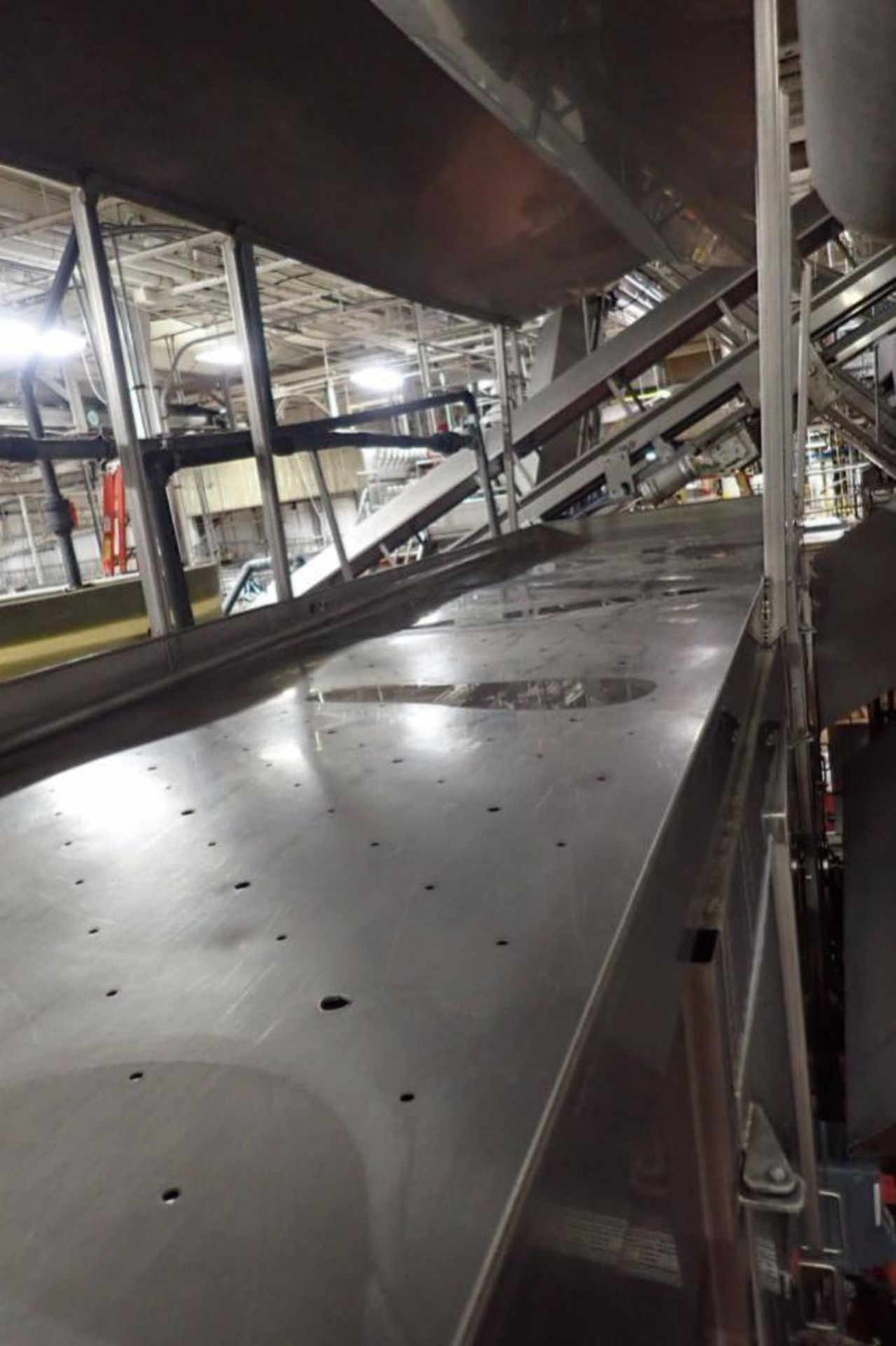 SS de-salting conveyor, 3 tiers, 30 ft. long x 48 in. wide x 108 in. tall, SS brine tank 144 in. lon - Image 11 of 14