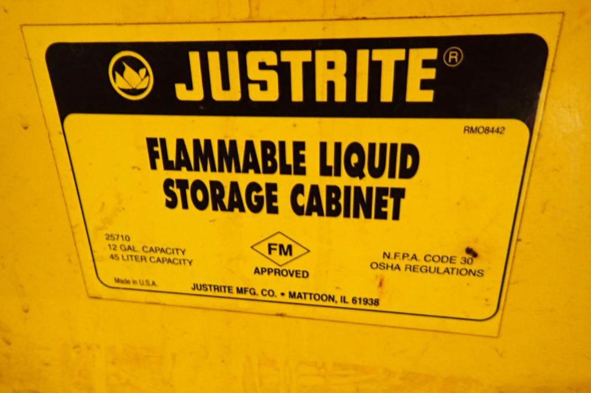 Just-rite flammable storage cabinet, 36 in. tall x 23 in. wide x 18 in. deep ** Rigging Fee: $25 ** - Image 2 of 2