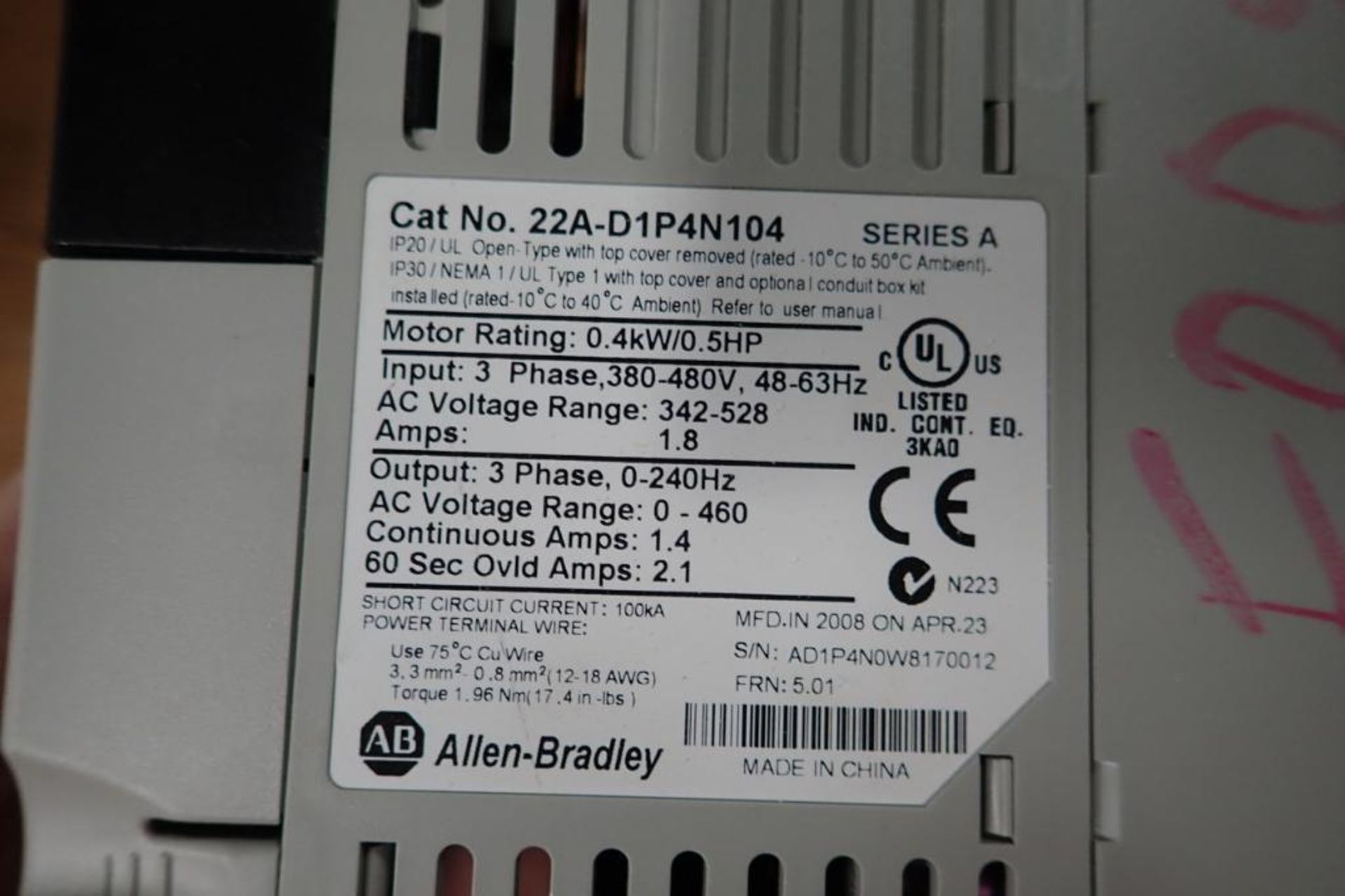 (3) Allen Bradley vfds, power supply's. **Rigging Fee: $50** (Located in Brooklyn Park, MN.) - Image 3 of 9