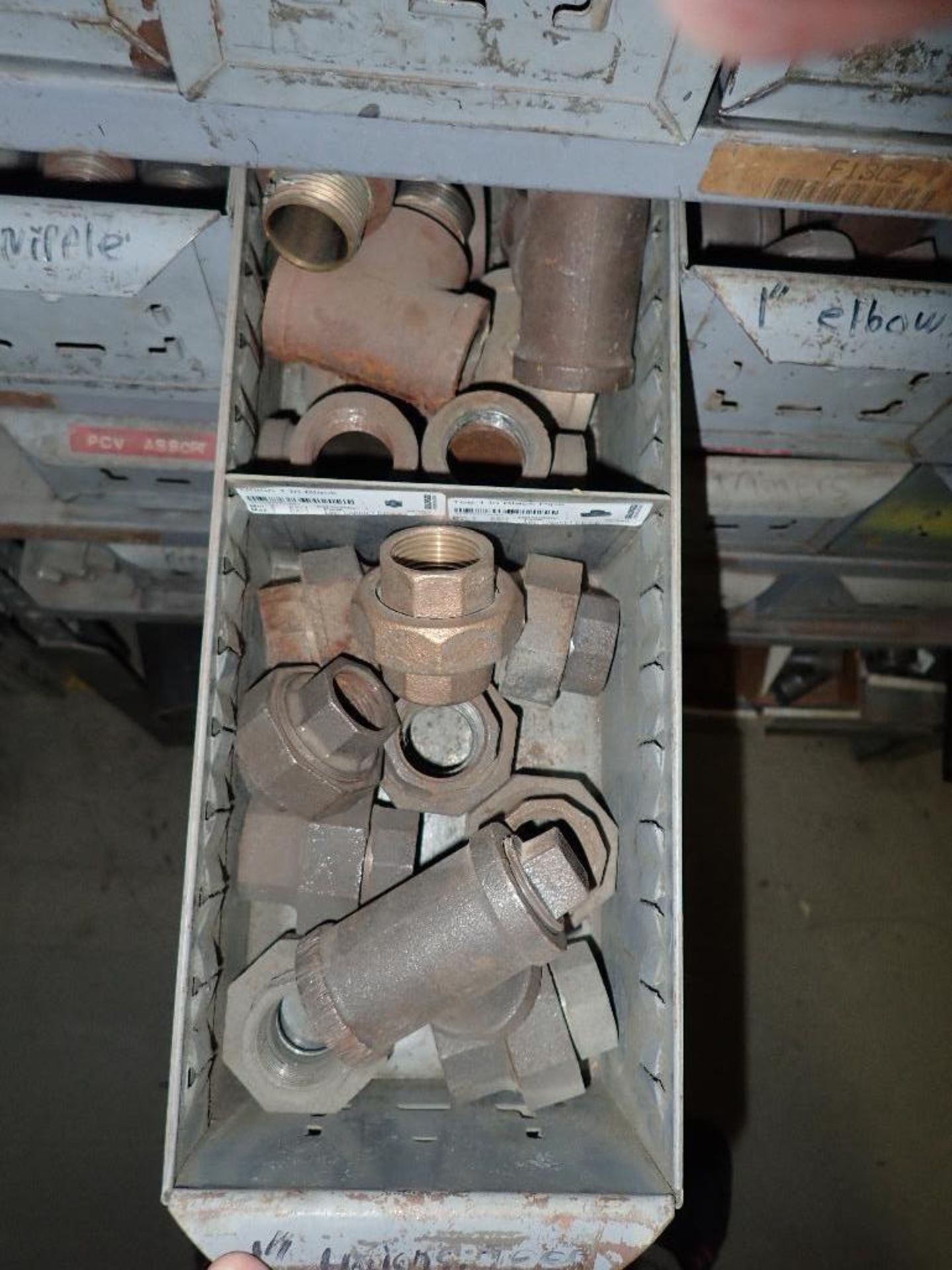 Black pipe fittings, valves, with drawers. **Rigging Fee: $100** (Located in Brooklyn Park, MN.) - Image 11 of 15