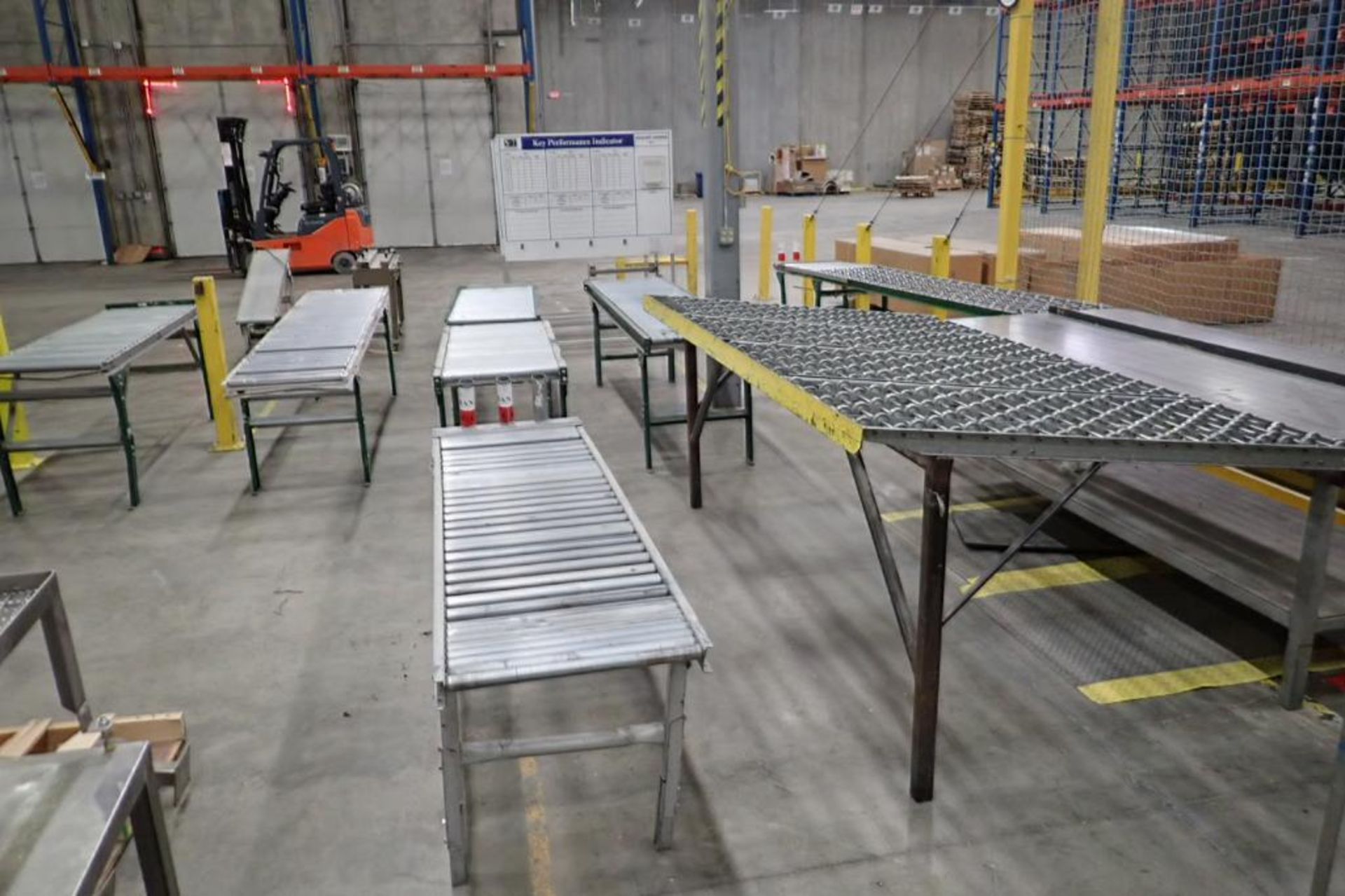 (10) assorted gravity roller conveyors. **Rigging Fee: $250** (Located in Brooklyn Park, MN.)