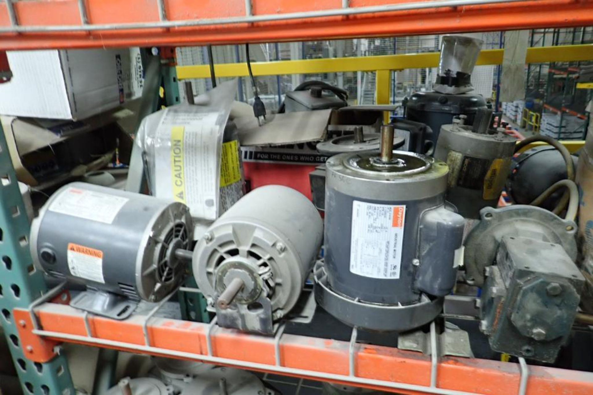Contents of racking, assorted motors and gearboxes. **Rigging Fee: $200** (Located in Brooklyn Park, - Image 4 of 15
