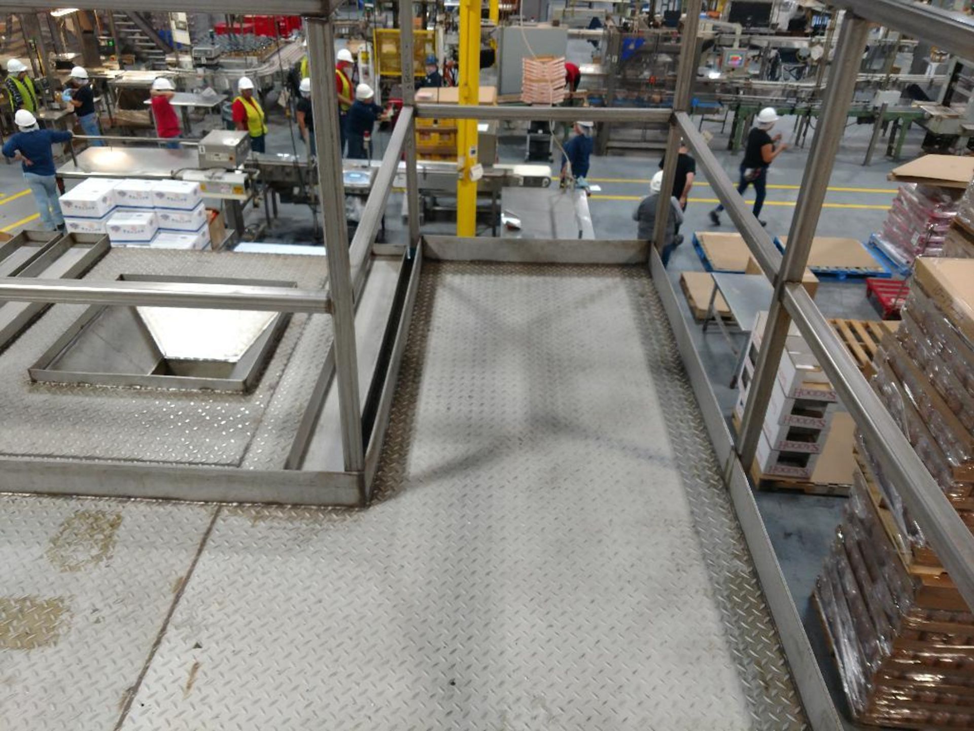 SS platform for 3 ingredient feeder, 16 ft. long x 8 ft. wide x 10 ft. tall, with stairs, welded, (3 - Image 4 of 9