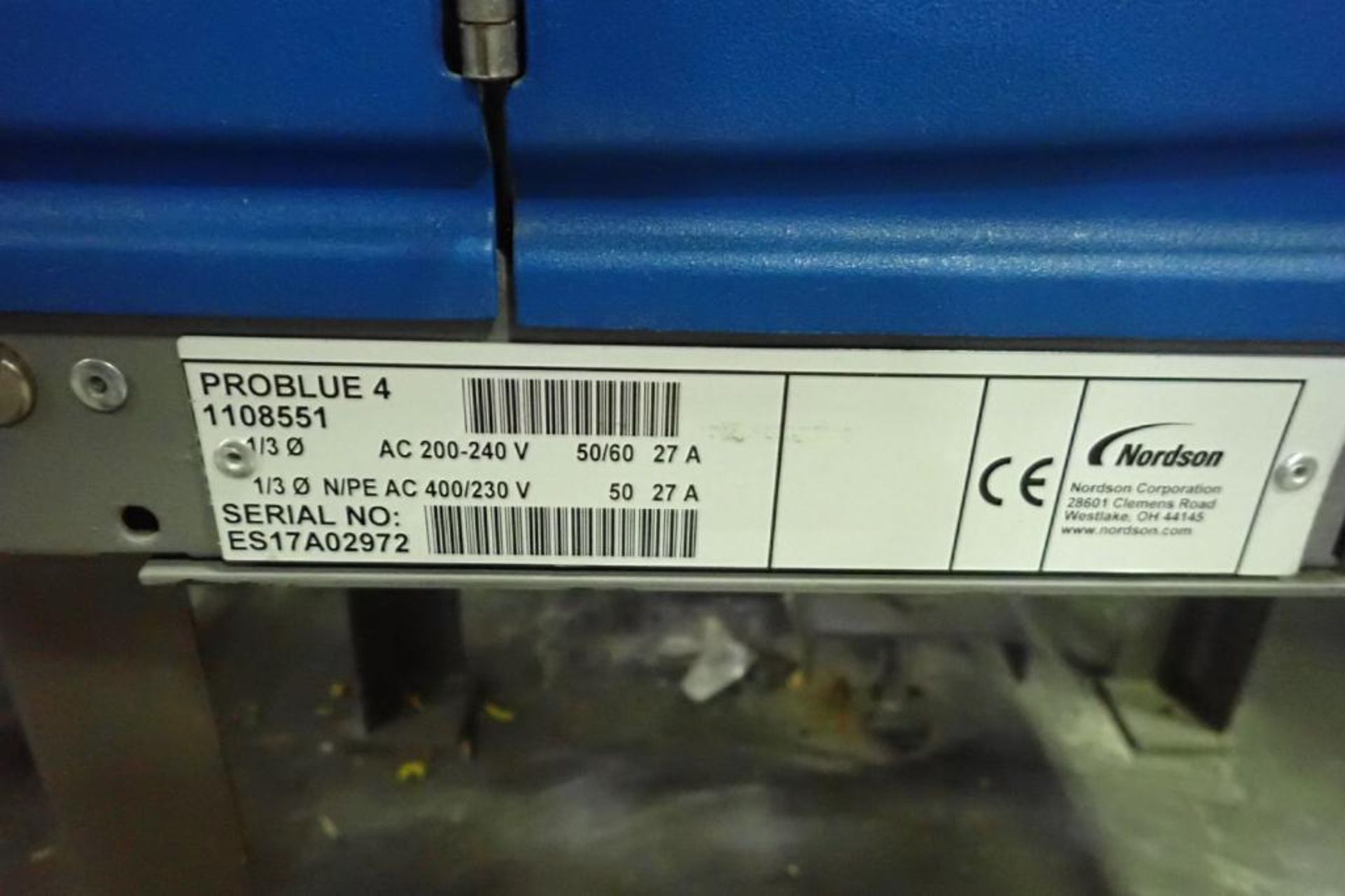 Nordson Problue 4 hot melt glue pot, with hand wand, SN ES17A02972. **Rigging Fee: $150** (Located i - Image 7 of 7