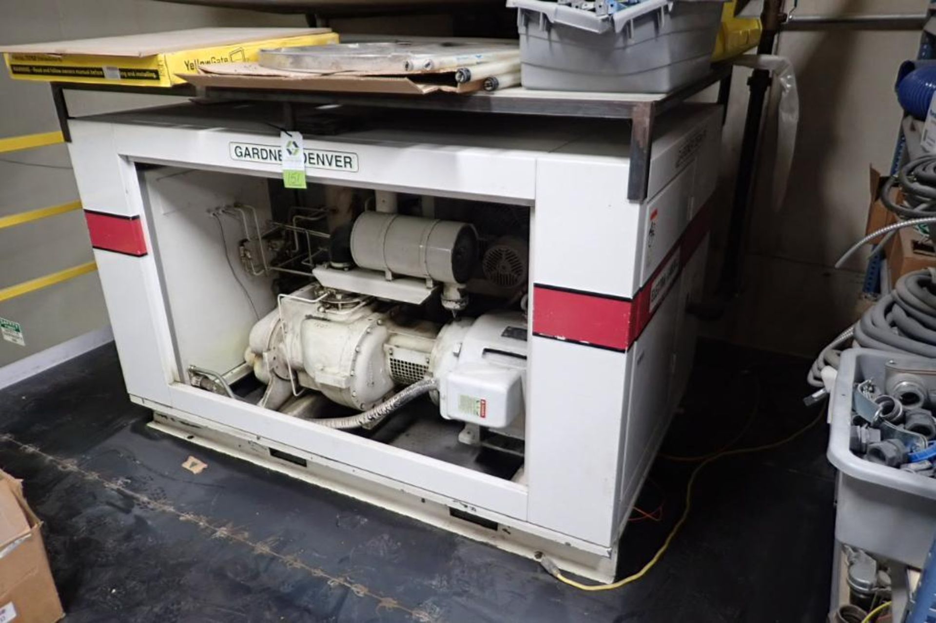 1997 Gardner Denver 50 hp rotary screw air compressor, Model EBH-JQC. S/N U87785, air cooled, 3604.7