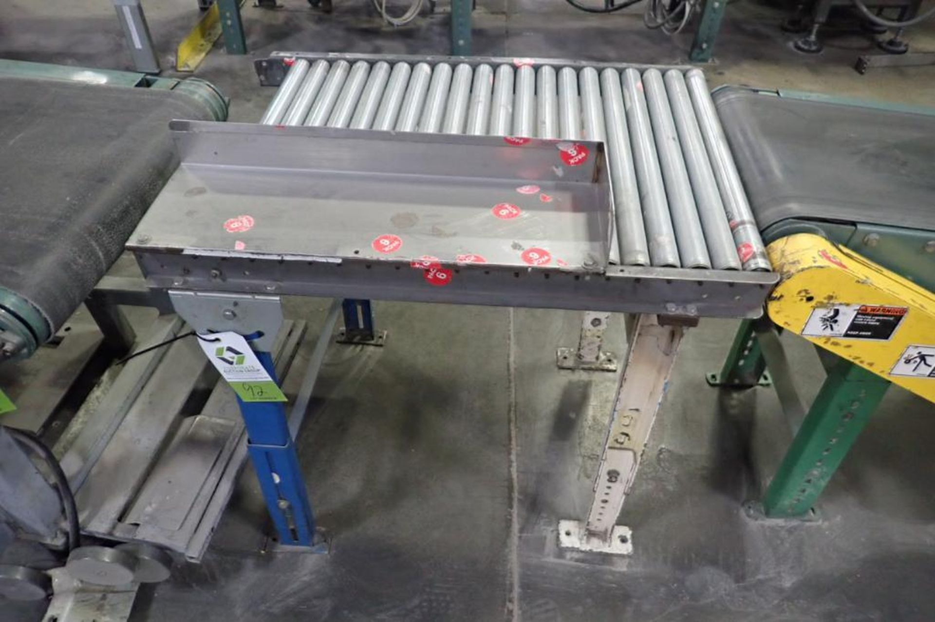 Gravity roller conveyor, 30 in. long x 22 in. wide 30 in. tall, adjustable legs.. **Rigging Fee: $50