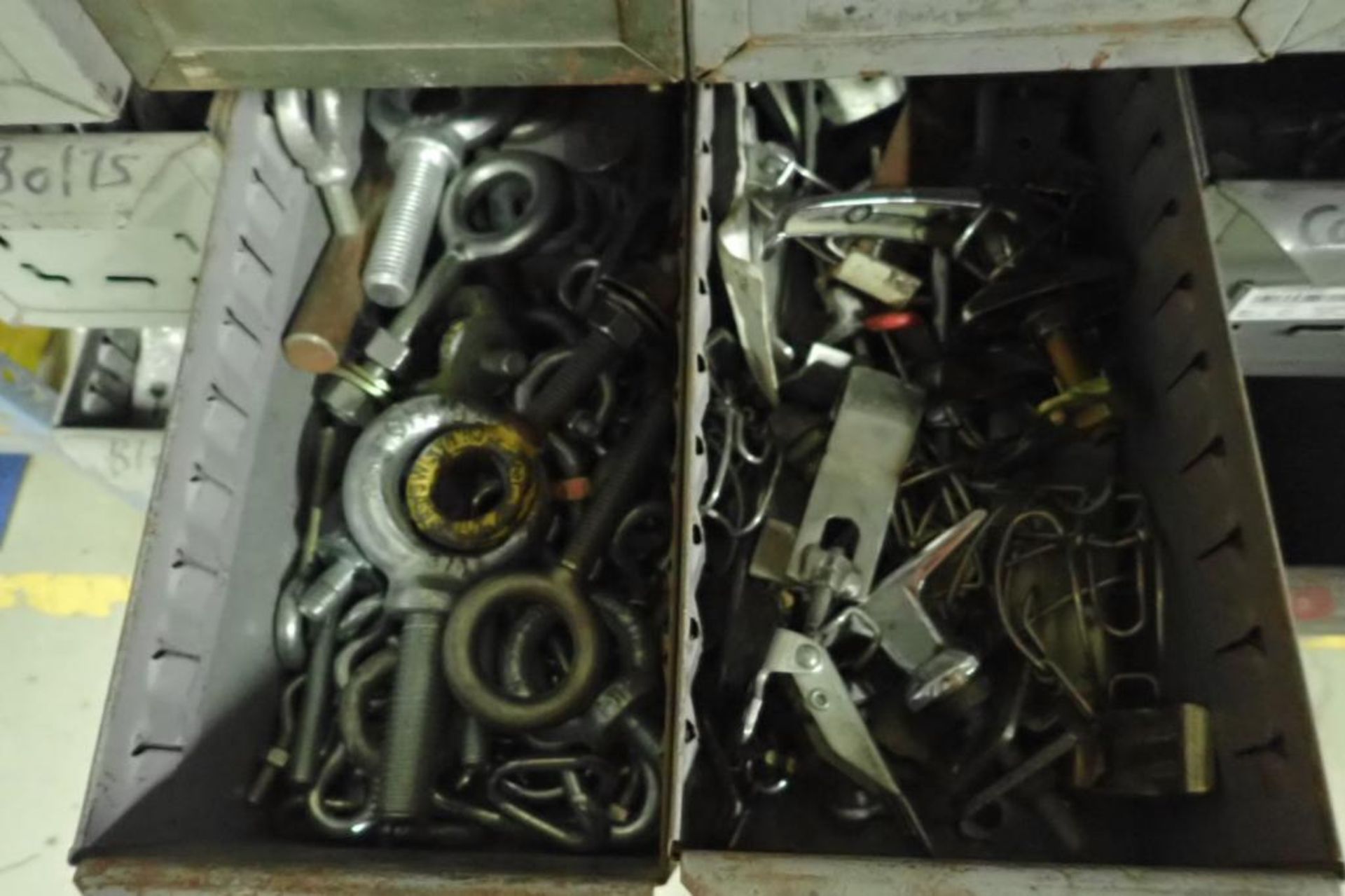 Contents of shelf, air valves, conveyors parts, with drawers. **Rigging Fee: $50** (Located in Brook - Image 5 of 5