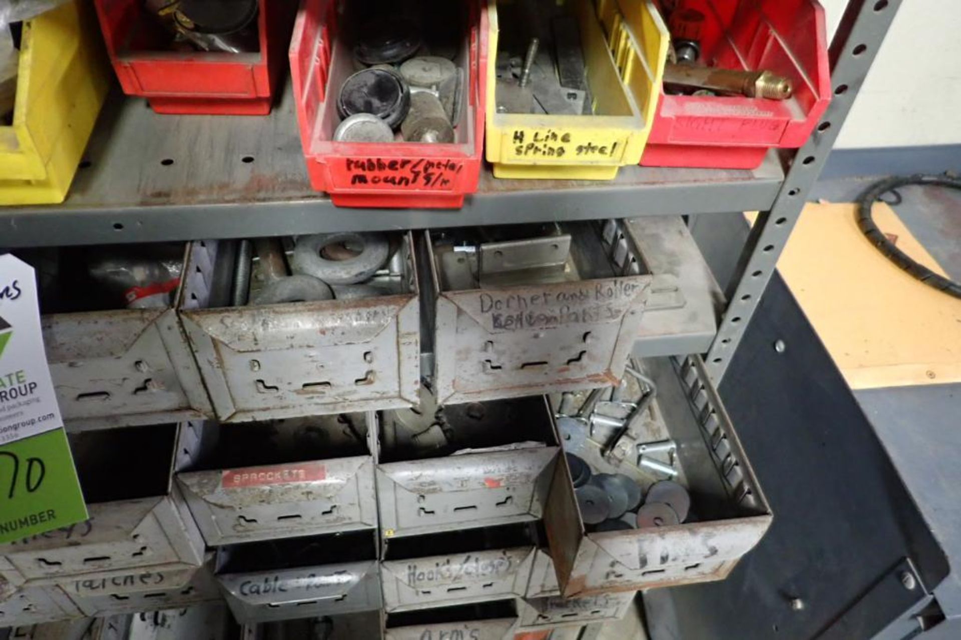Contents of shelf, air valves, conveyors parts, with drawers. **Rigging Fee: $50** (Located in Brook - Bild 3 aus 5