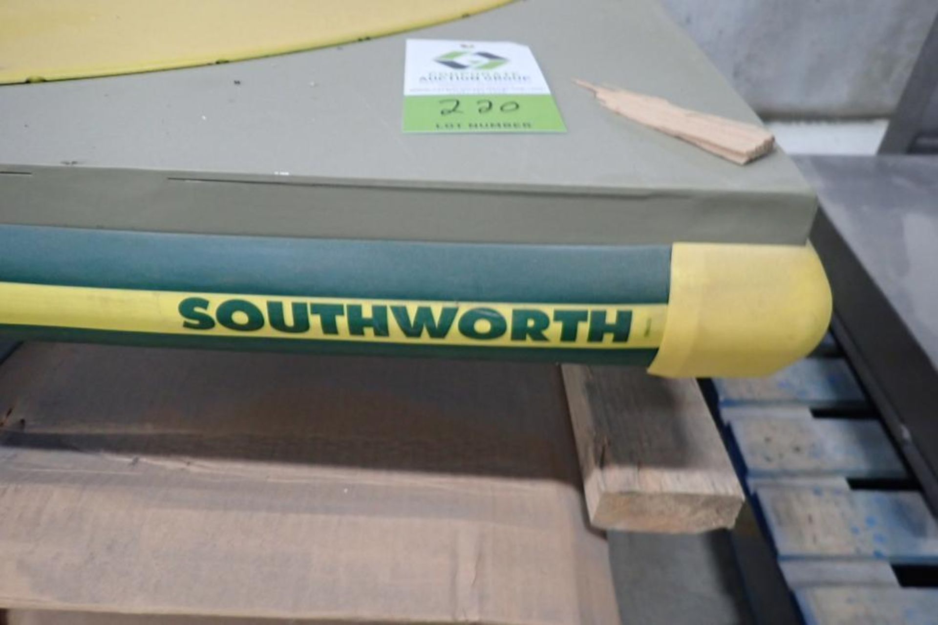 Southworth electric pallet lift, 3500 lb. capacity, 115 volt, foot pedal control. **Rigging Fee: $75
