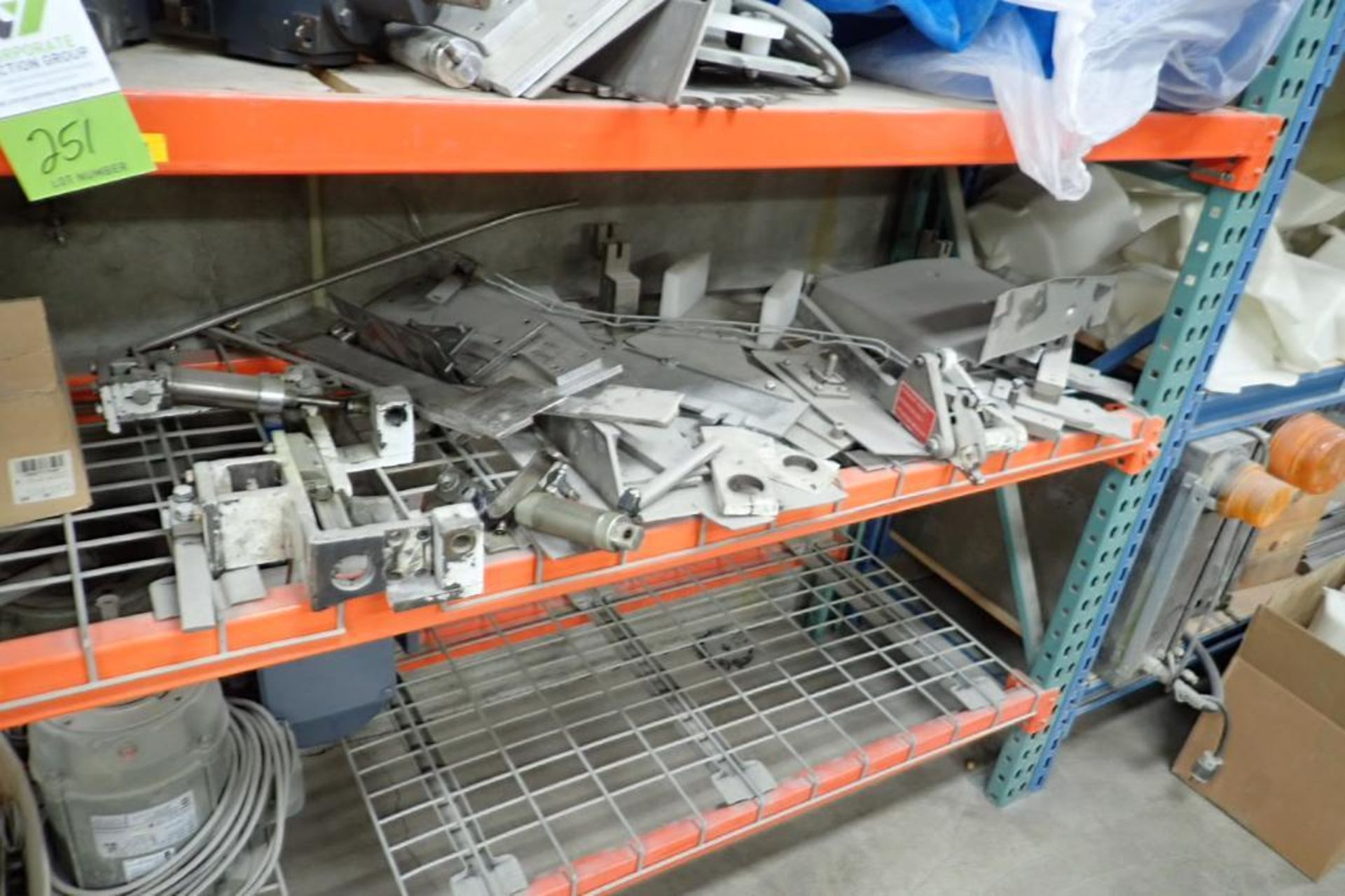 Contents of 8 ft. of shelves, motors, speed reducers, gearboxes, conveyor belts. **Rigging Fee: $275 - Image 4 of 11
