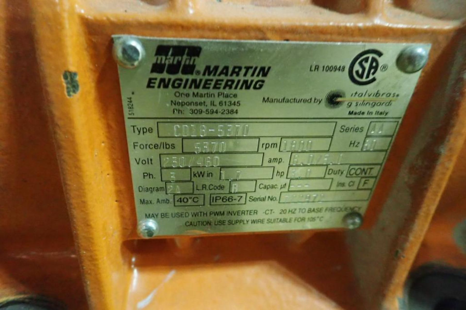 Motor and Martin vibratory shaker. **Rigging Fee: $50** (Located in Brooklyn Park, MN.) - Image 5 of 5
