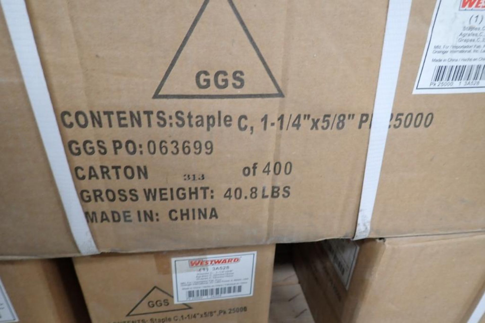 Box of carton staples 1.25 in. x 5/8 in., 40 lbs. per box (EACH). **Rigging Fee: $25** (Located in B - Image 2 of 3