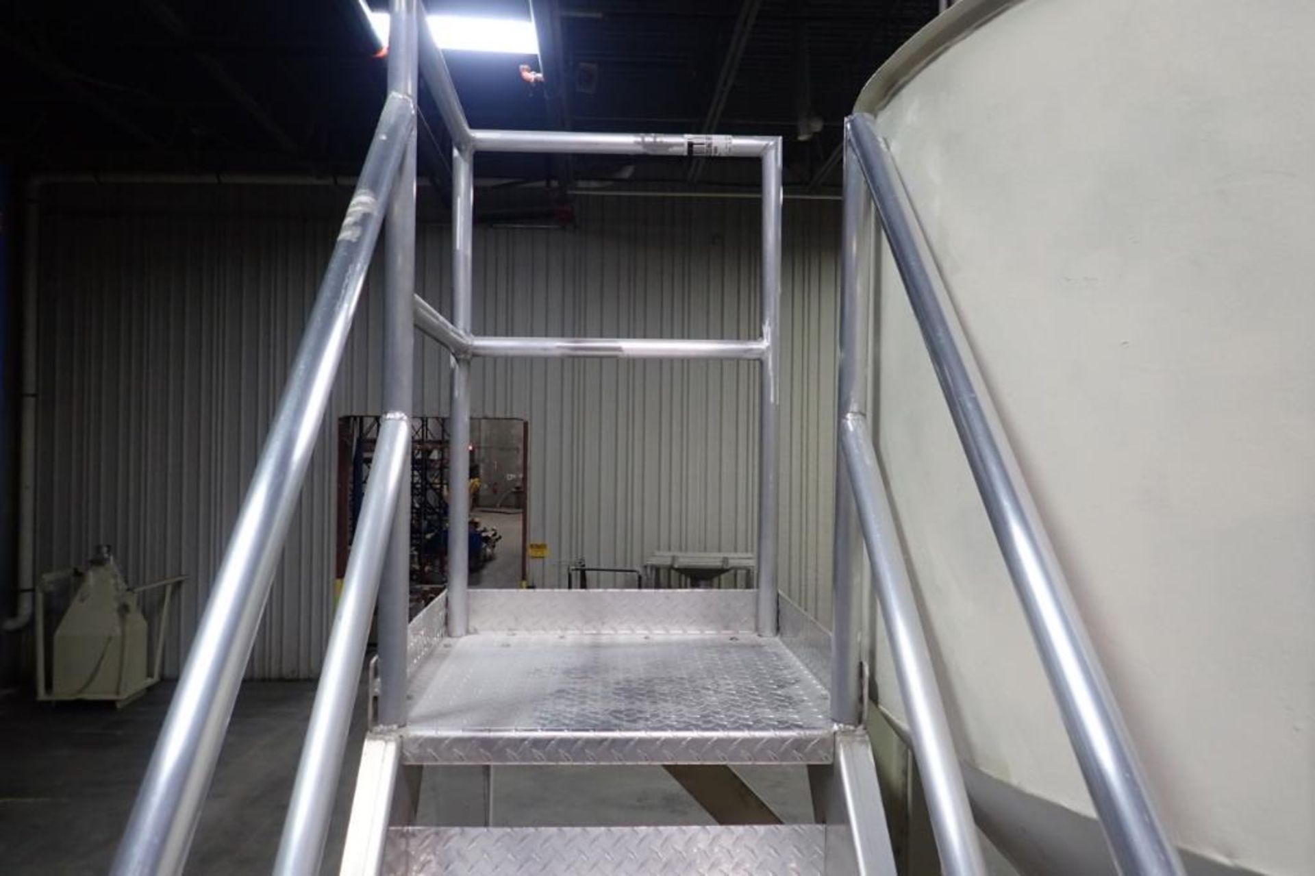 12-step aluminum steps with, 24 in. wide with handrail, no legs (EACH). **Rigging Fee: $250** (Locat - Image 3 of 6