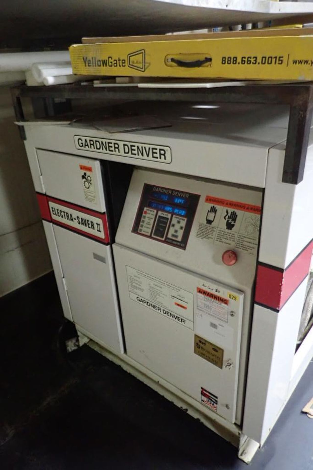 1997 Gardner Denver 50 hp rotary screw air compressor, Model EBH-JQC. S/N U87785, air cooled, 3604.7 - Bild 8 aus 14