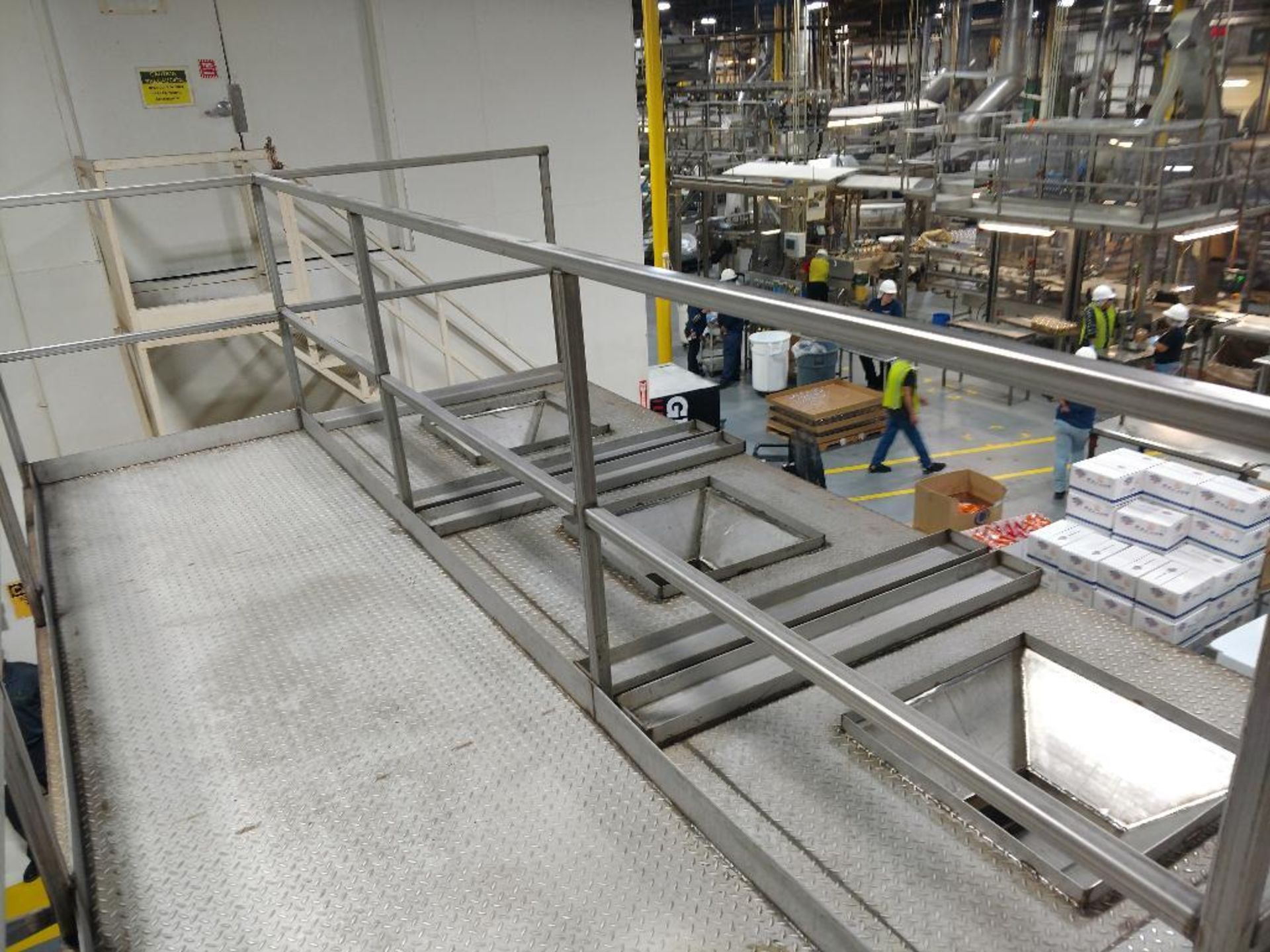 SS platform for 3 ingredient feeder, 16 ft. long x 8 ft. wide x 10 ft. tall, with stairs, welded, (3 - Image 5 of 9