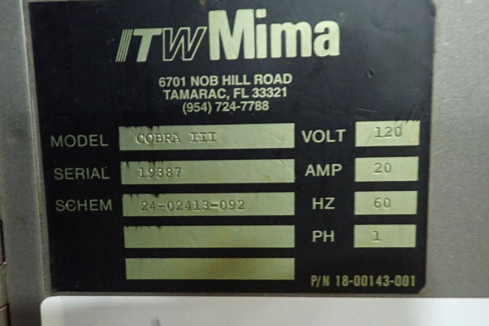 ITW Mima stretch wrapper, Model Cobra III, SN 19387. **Rigging Fee: $400** (Located in Brooklyn Park - Image 6 of 7