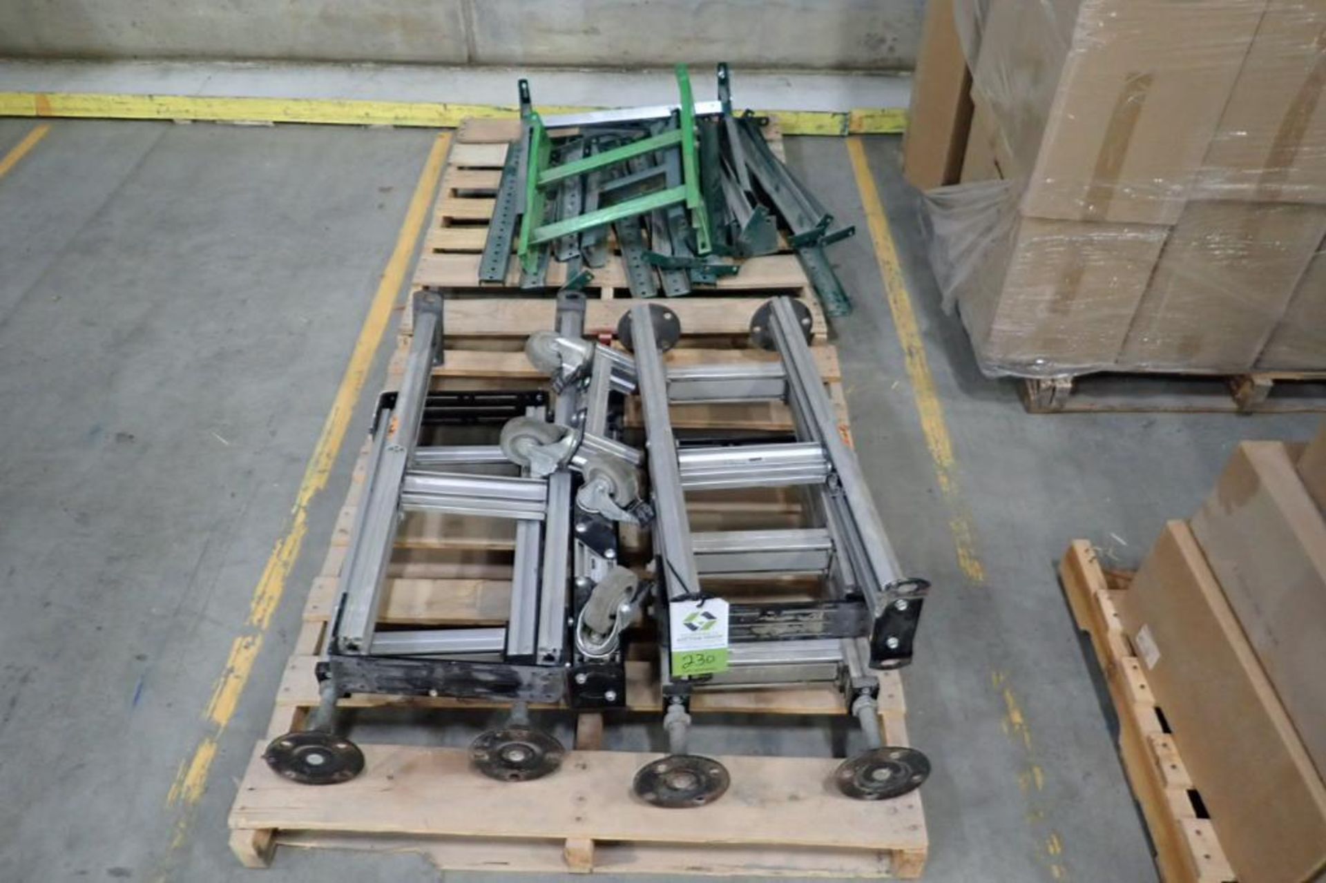 Dorner conveyor legs, Hytrol conveyor legs. **Rigging Fee: $25** (Located in Brooklyn Park, MN.)