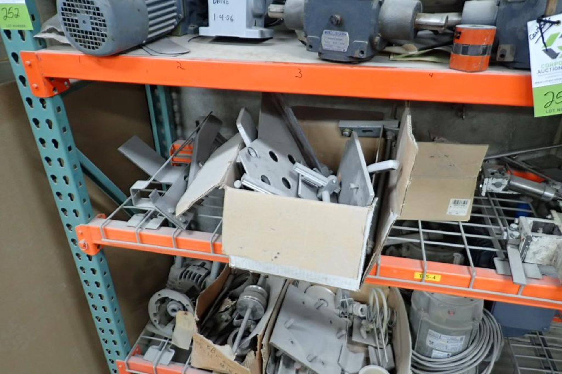 Contents of 8 ft. of shelves, motors, speed reducers, gearboxes, conveyor belts. **Rigging Fee: $275 - Image 5 of 11