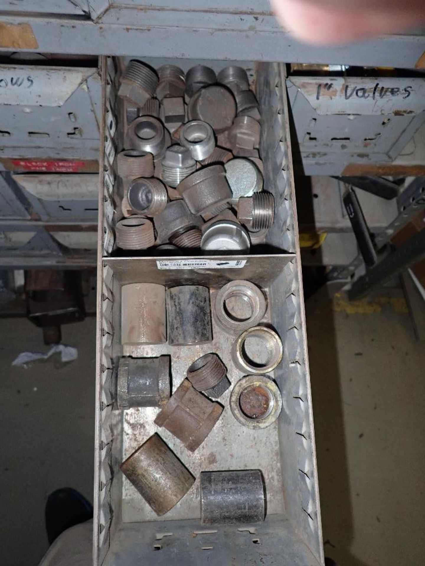 Black pipe fittings, valves, with drawers. **Rigging Fee: $100** (Located in Brooklyn Park, MN.) - Image 13 of 15