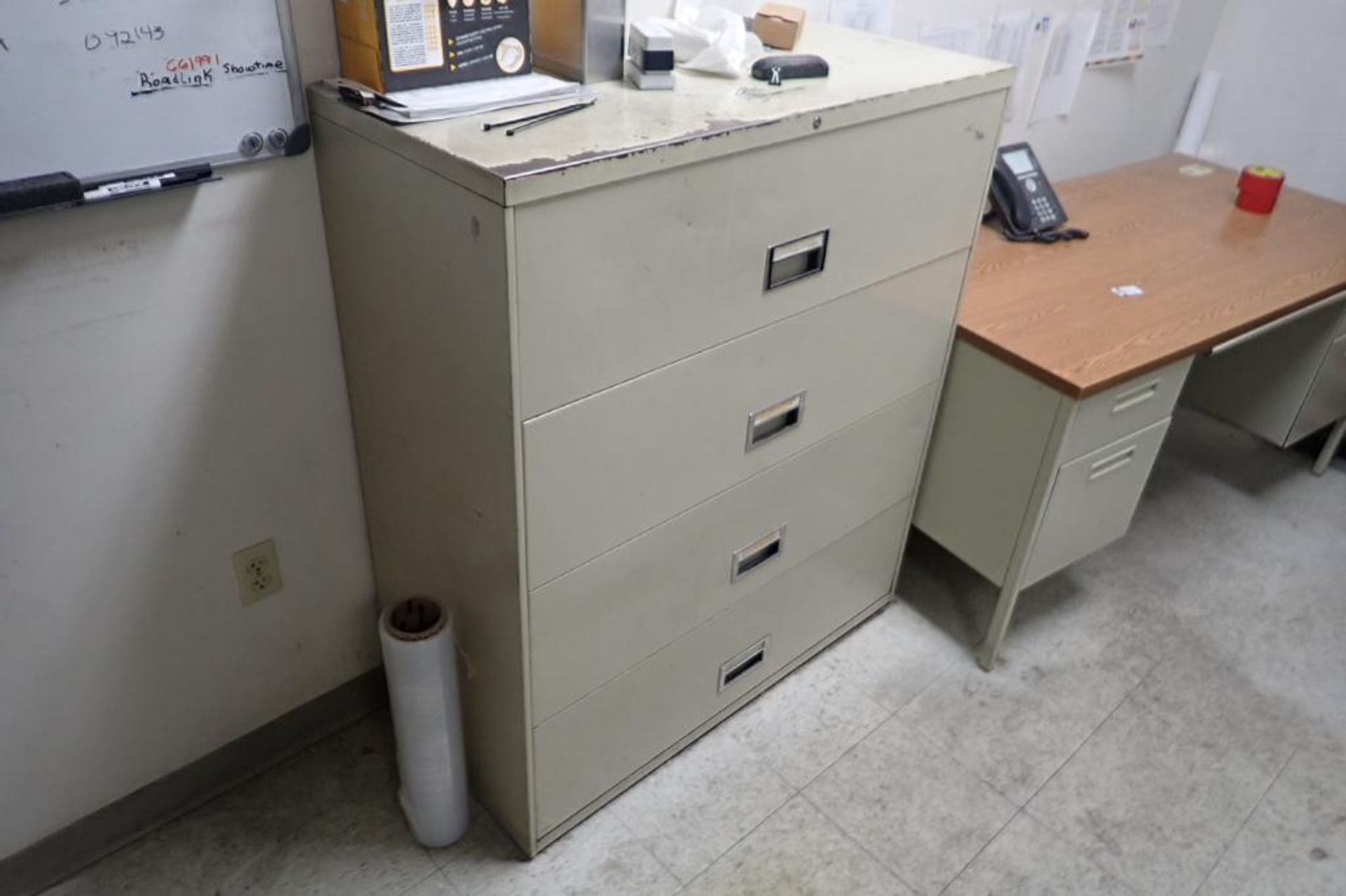 Contents of office, 2 desks, filing cabinets, white board, (not included; computer, printer phone). - Image 4 of 7