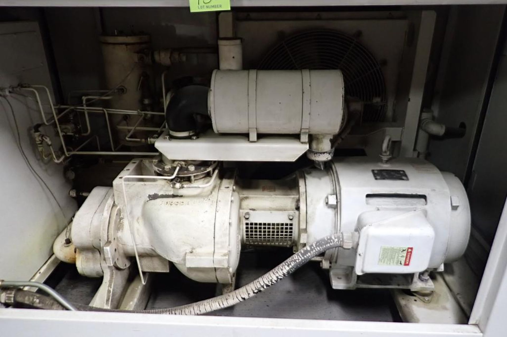 1997 Gardner Denver 50 hp rotary screw air compressor, Model EBH-JQC. S/N U87785, air cooled, 3604.7 - Bild 2 aus 14