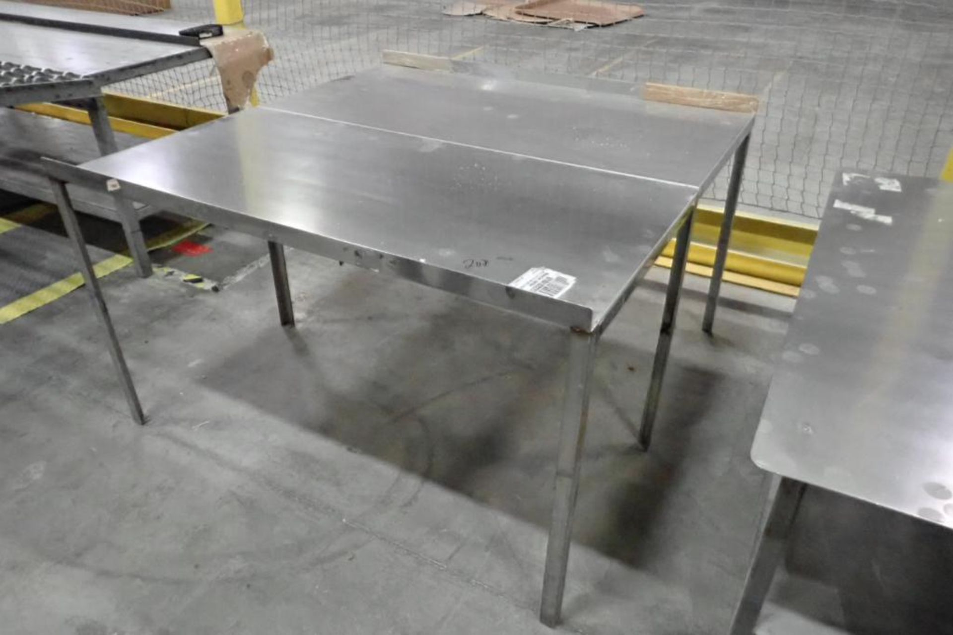 (9) assorted SS tables and production stands. **Rigging Fee: $200** (Located in Brooklyn Park, MN.) - Image 5 of 5