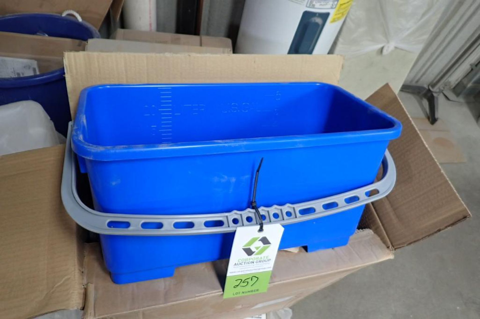 (2) pallets of poly containers, buckets, tubs. **Rigging Fee: $75** (Located in Brooklyn Park, MN.) - Image 4 of 6