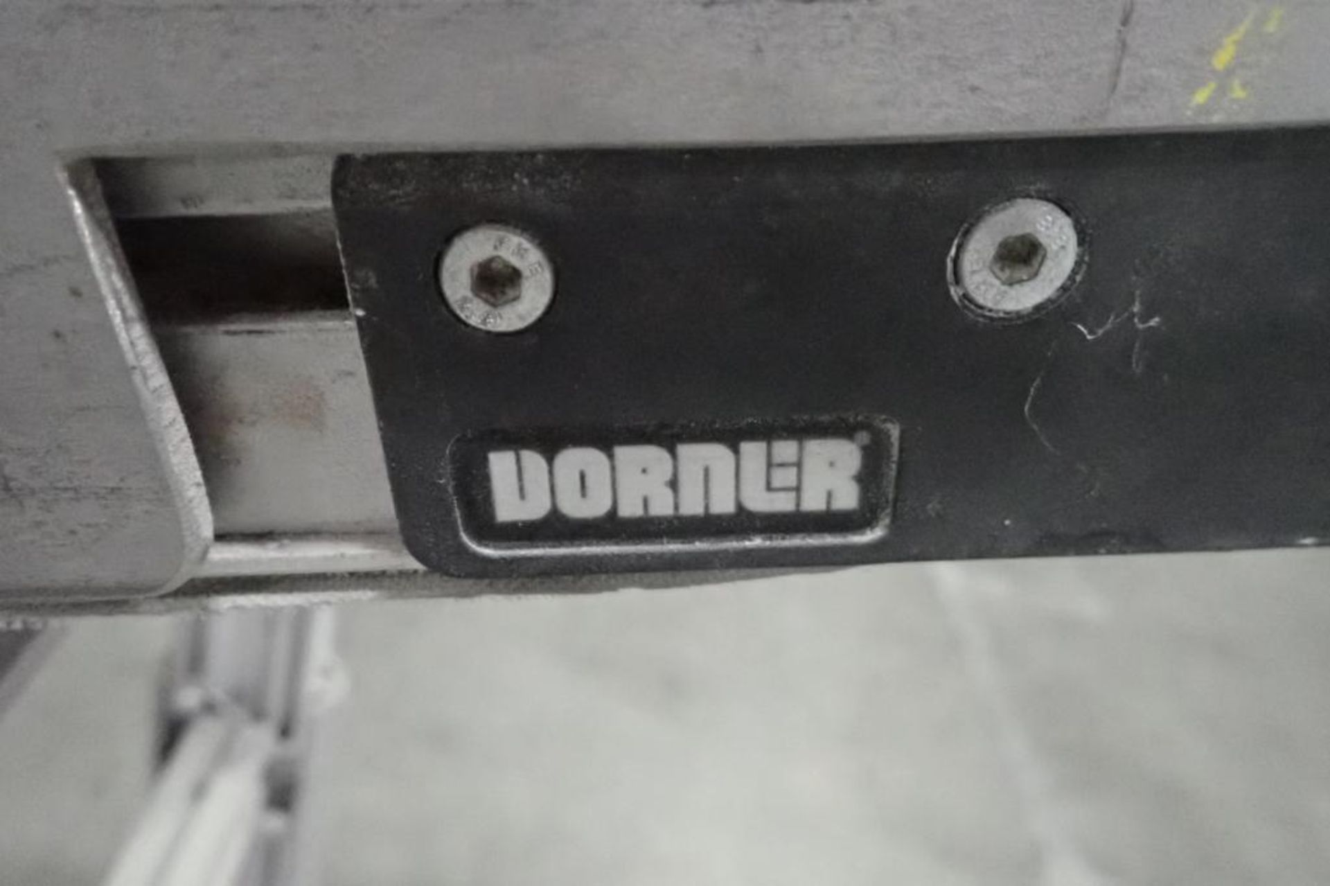 Dorner incline belt conveyor, 59 in. long x 12 in. wide x 18 in. infeed x 35 in. discharge, on wheel - Image 4 of 5