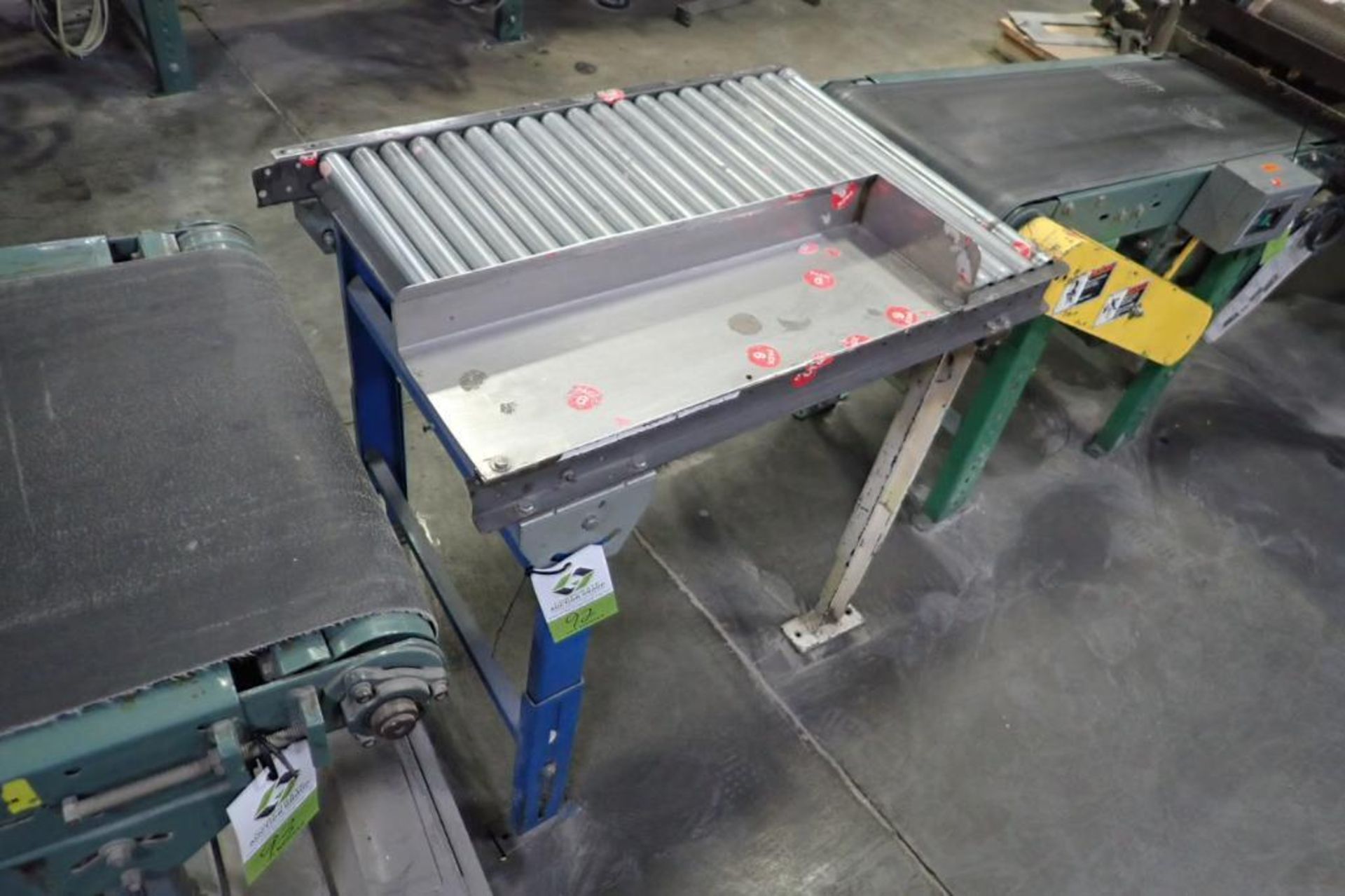 Gravity roller conveyor, 30 in. long x 22 in. wide 30 in. tall, adjustable legs.. **Rigging Fee: $50 - Image 3 of 3