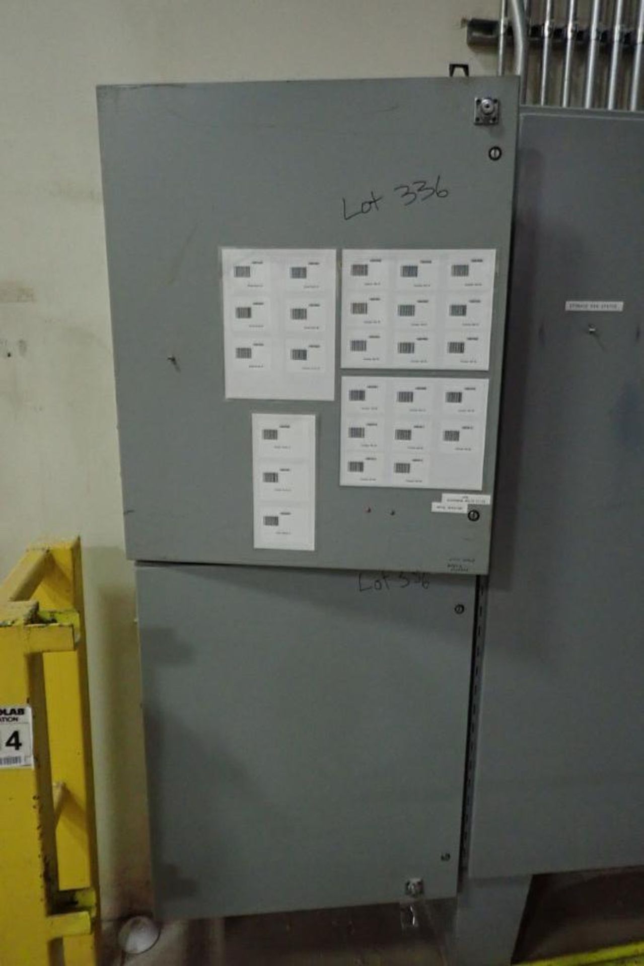 (2) mild steel control cabinets, 32 in. wide x 12 in. deep x 36 in. tall. **Rigging Fee: $150** (Loc